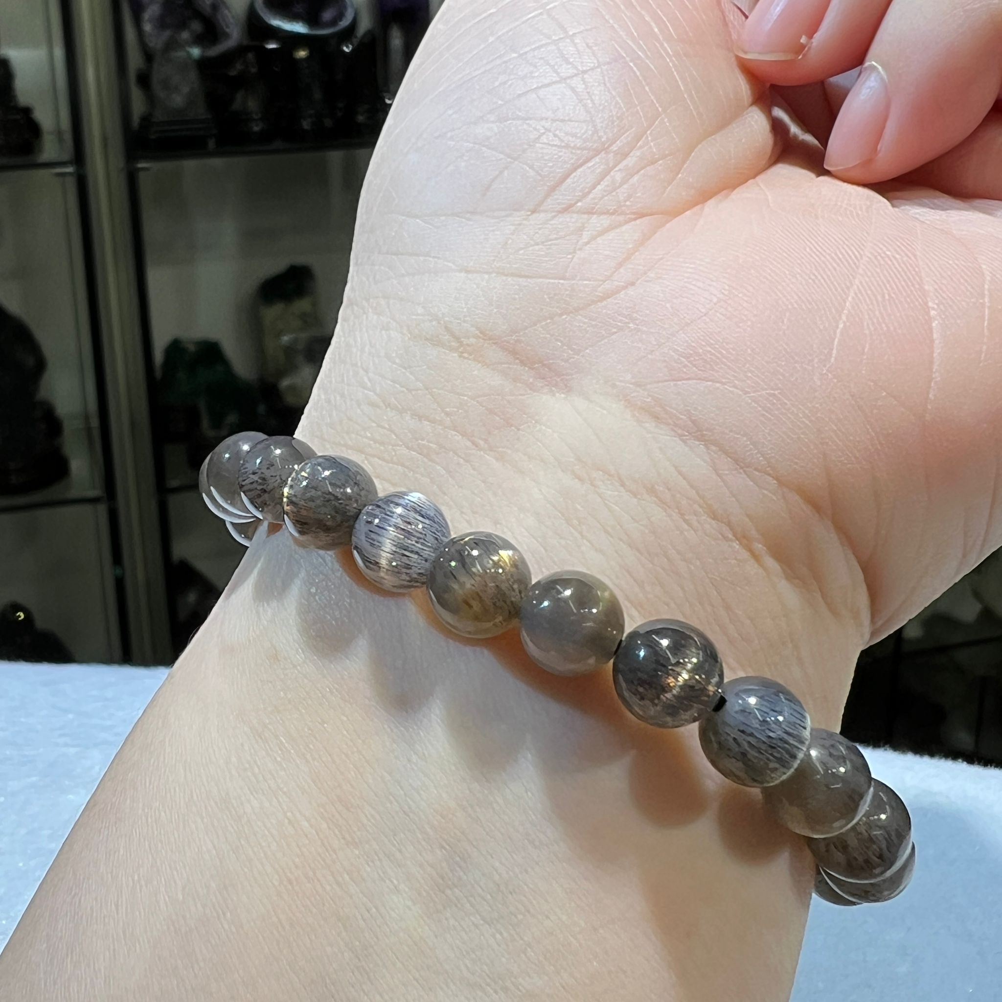 黑金骨幹手串 7.5mm+/- #CA0035