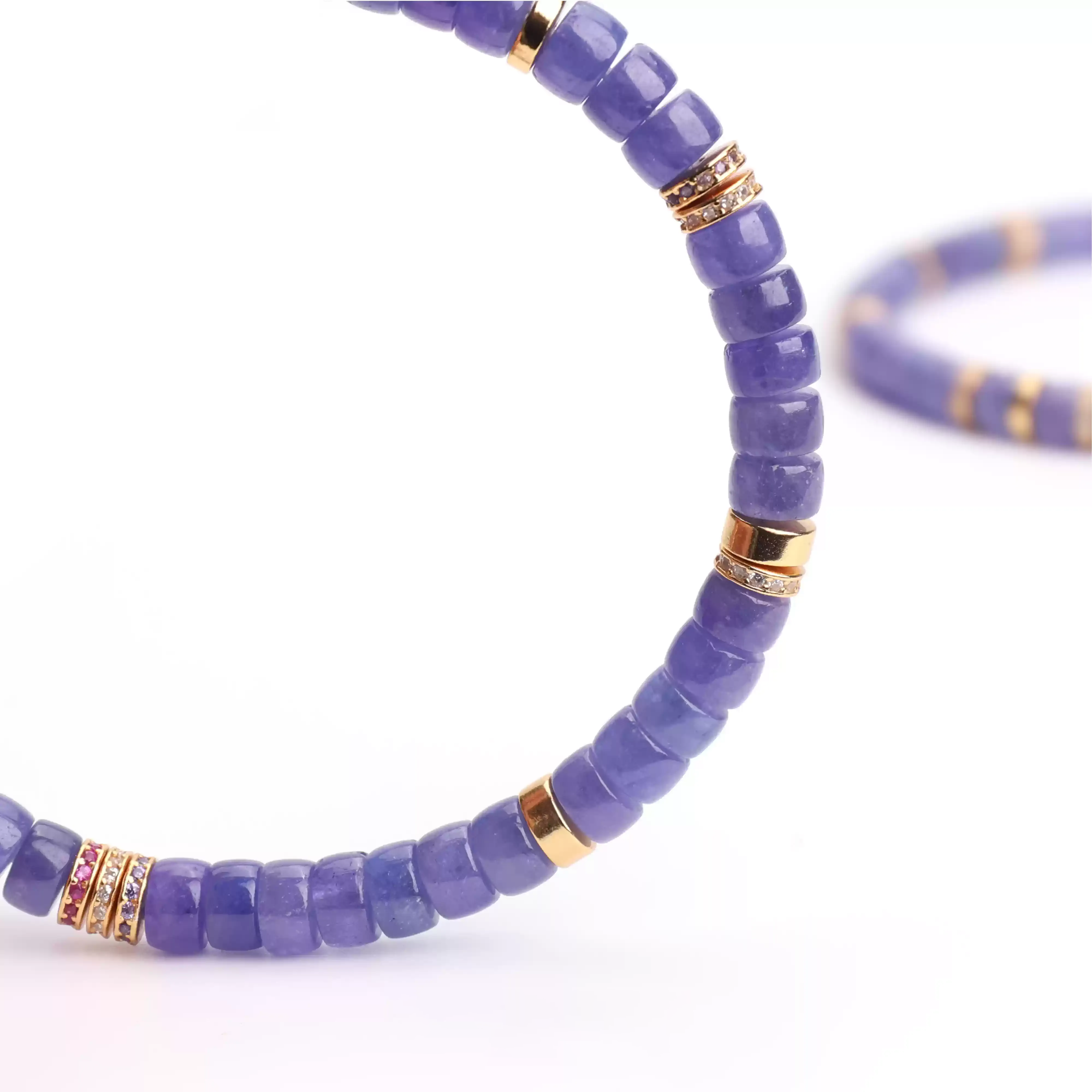 【寶石直切】海洋之心坦桑石直切寶石等級水晶手鍊