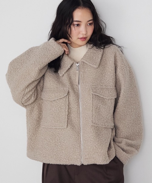 日本🇯🇵連線 Forksy 粗粒毛呢大口袋拉鍊外套 夾克 外套 大口袋 長袖 拉鍊外套 3色(任買兩件711免運)/預購