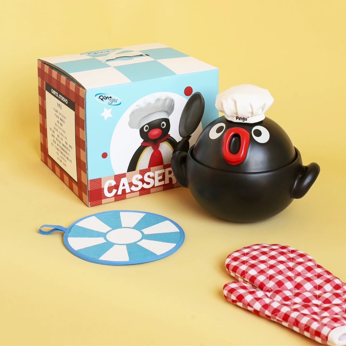 正版授權 PINGU 聯名 陶瓷砂鍋 料理鍋 禮盒組