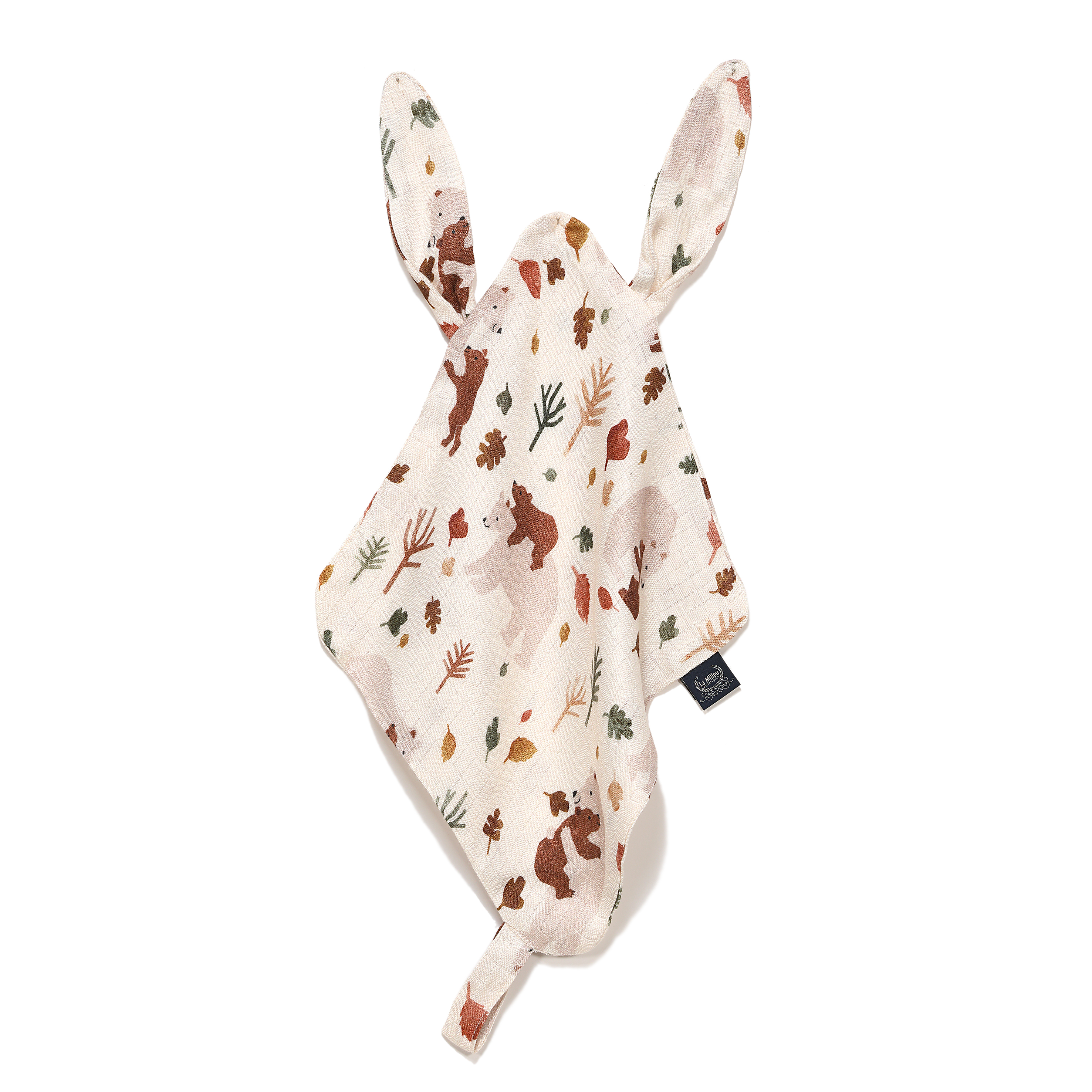 【原售價$799】La Millou波蘭 100%竹纖銀離子紗布巾玩偶奶嘴帶｜暖心抱抱熊