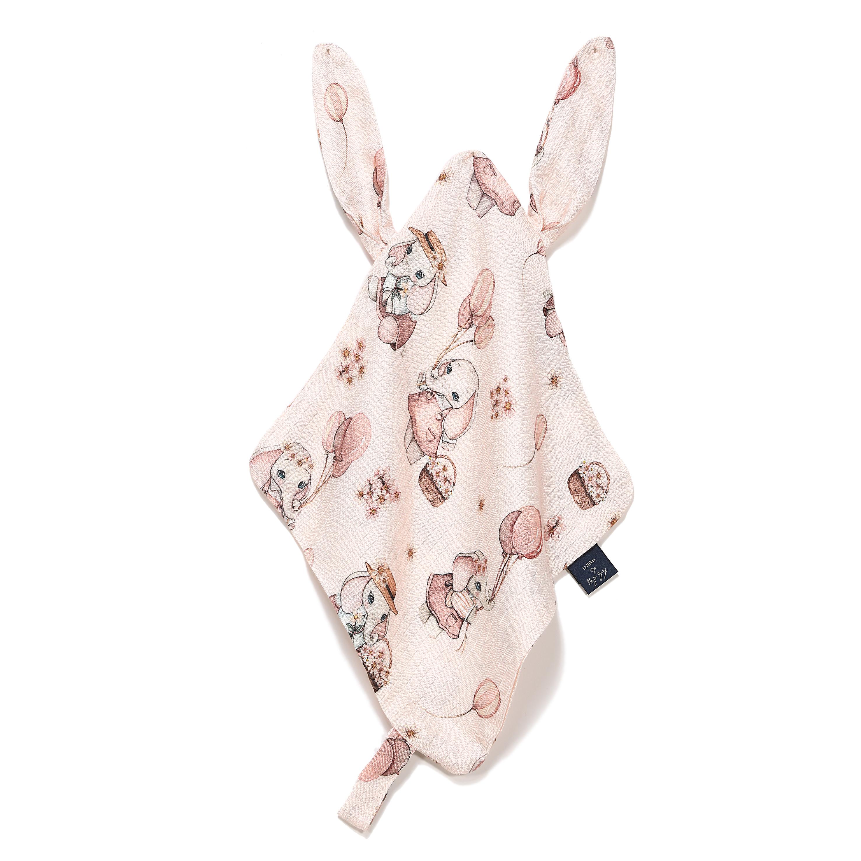 【原售價$799】La Millou波蘭 100%竹纖銀離子紗布巾玩偶奶嘴帶｜MAJA聯名款_小象小甜心