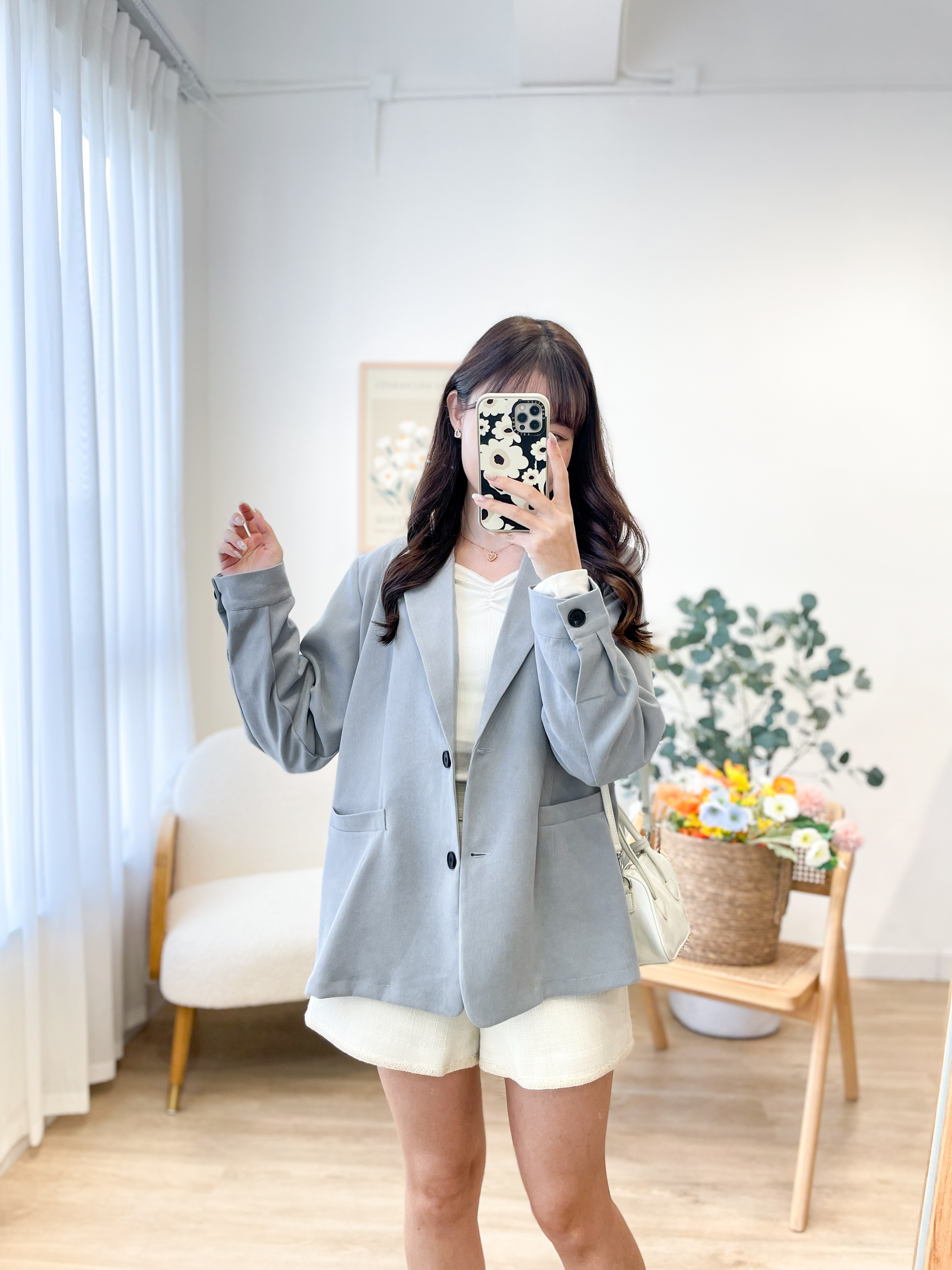 JK257 Royal Blue Velvet Blazer