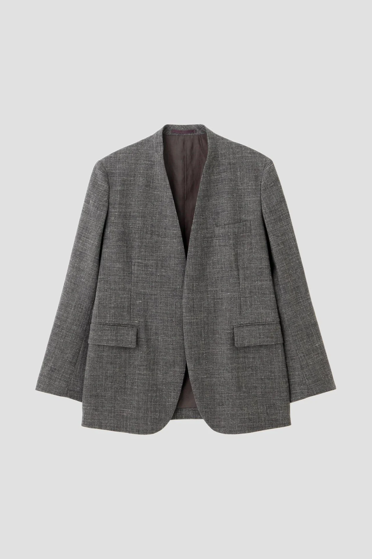 YLÈVE WOOL LINEN COLLARLESS JK