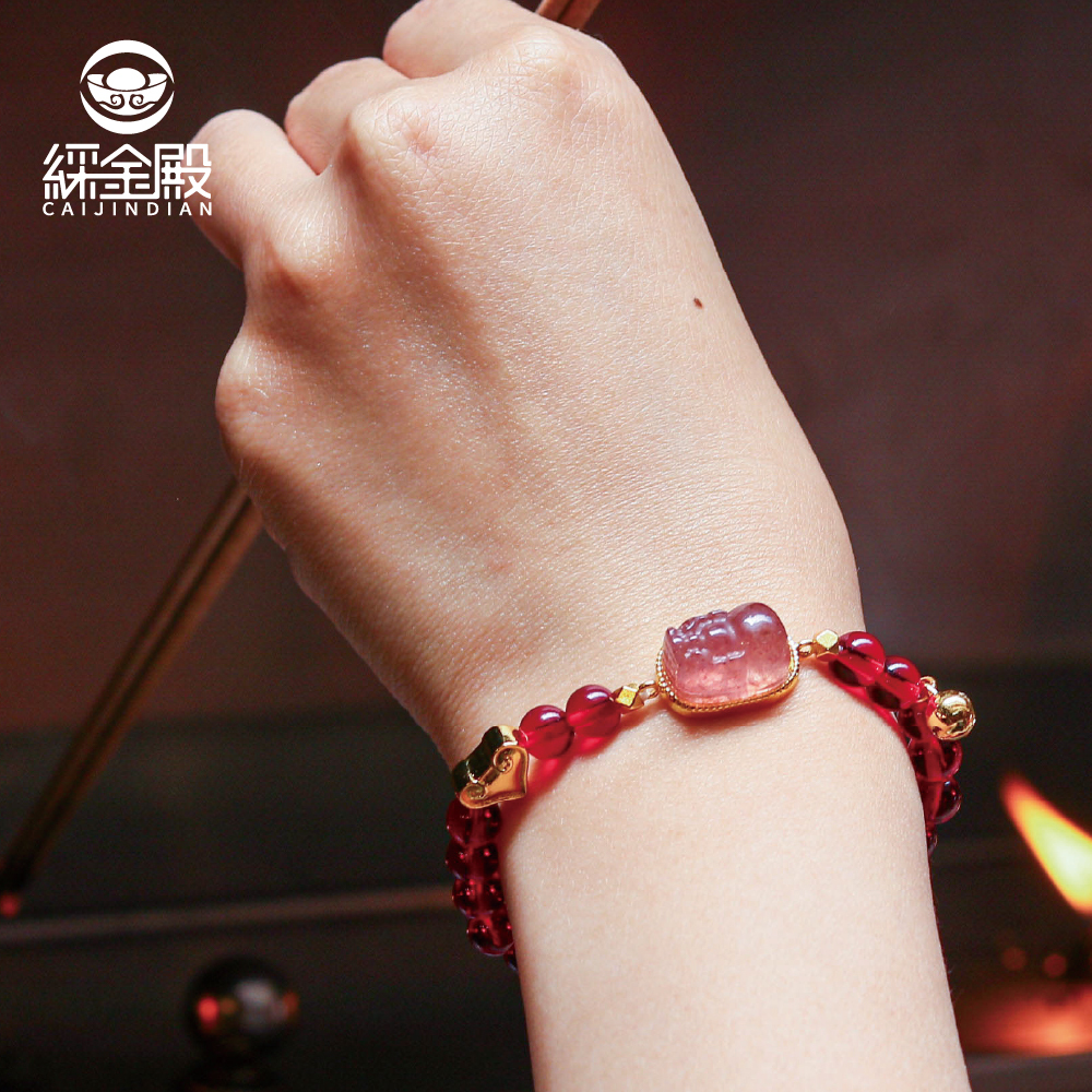 石榴石貔貅手珠｜提升氣血｜神采煥發｜求好孕｜手鍊｜女性之石【綵金殿】