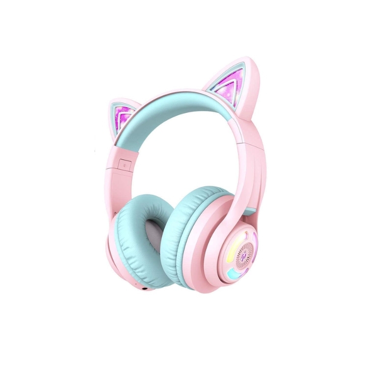 iClever BTH13 RGB 貓耳無線藍牙兒童耳機 粉紅色