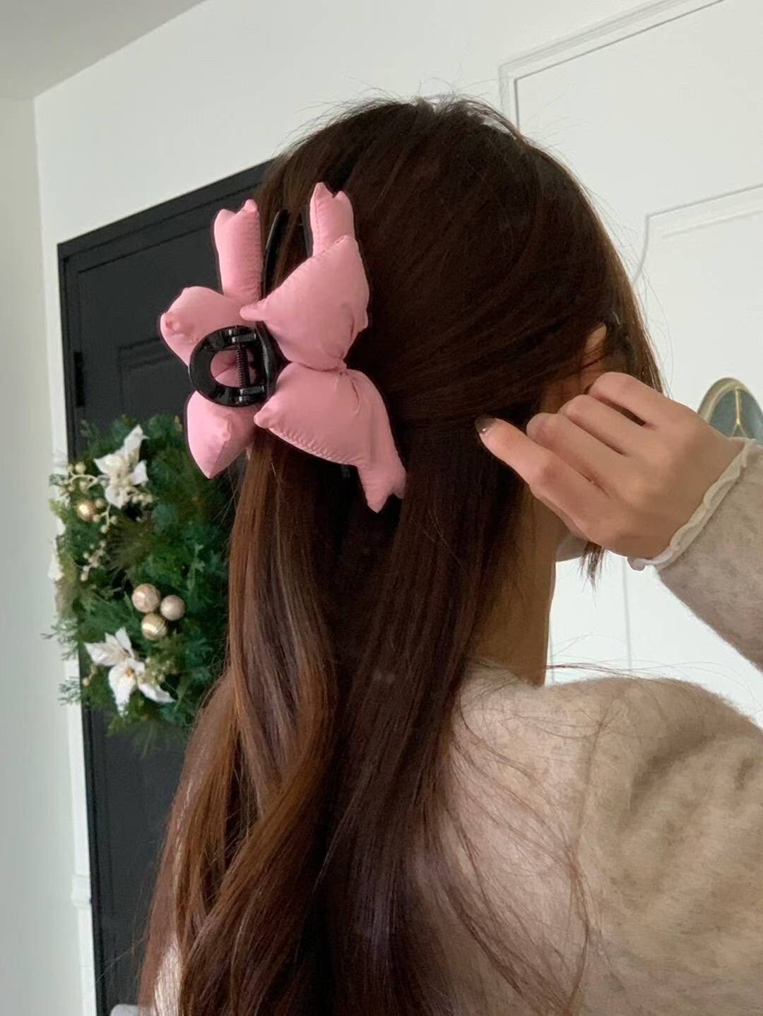 澎澎氣球蝴蝶結造型鯊魚夾髮夾 / 3色