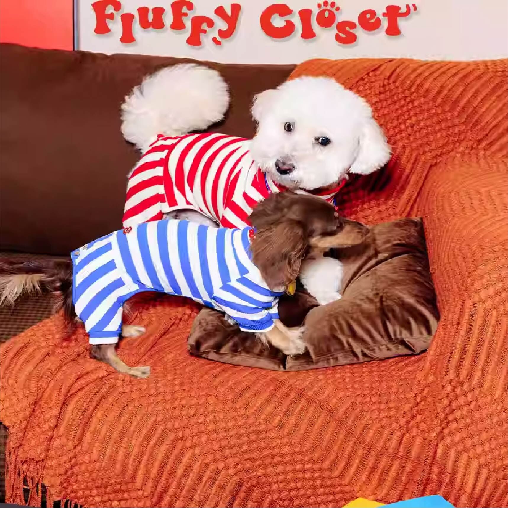 Fluffy Closet - 寵物四腳衣 -（紅條紋、藍條紋）