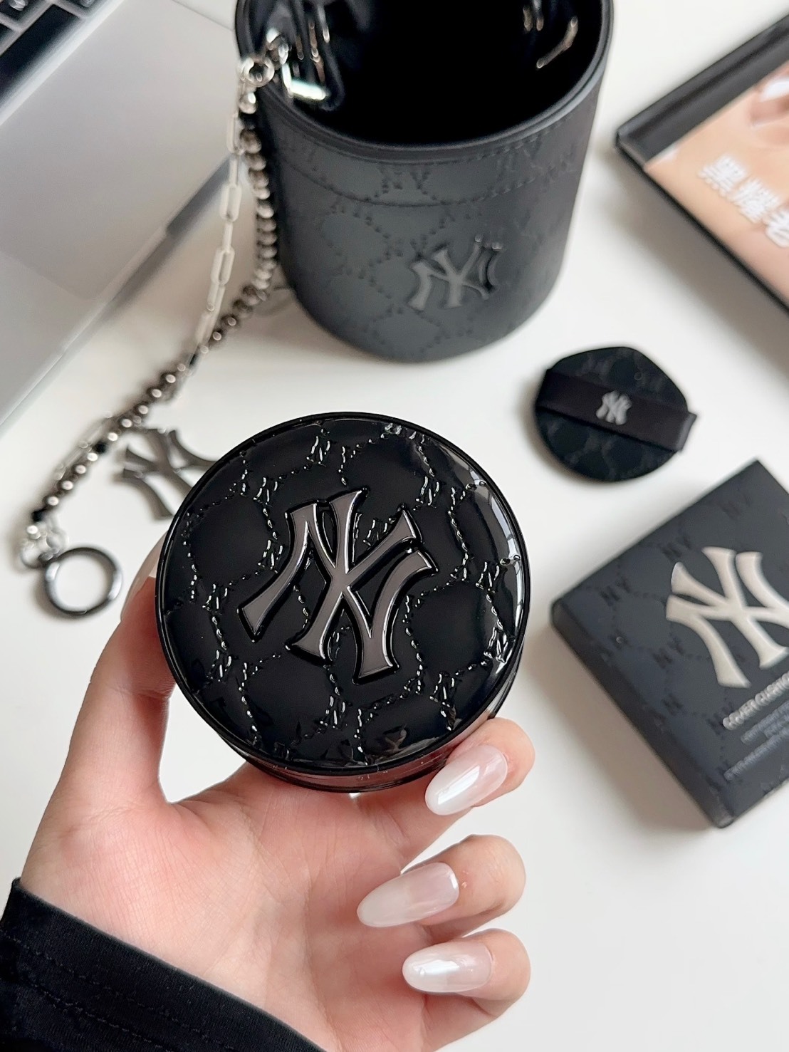 MLB 新老花 晶耀黑 氣墊 水潤 遮瑕 13G