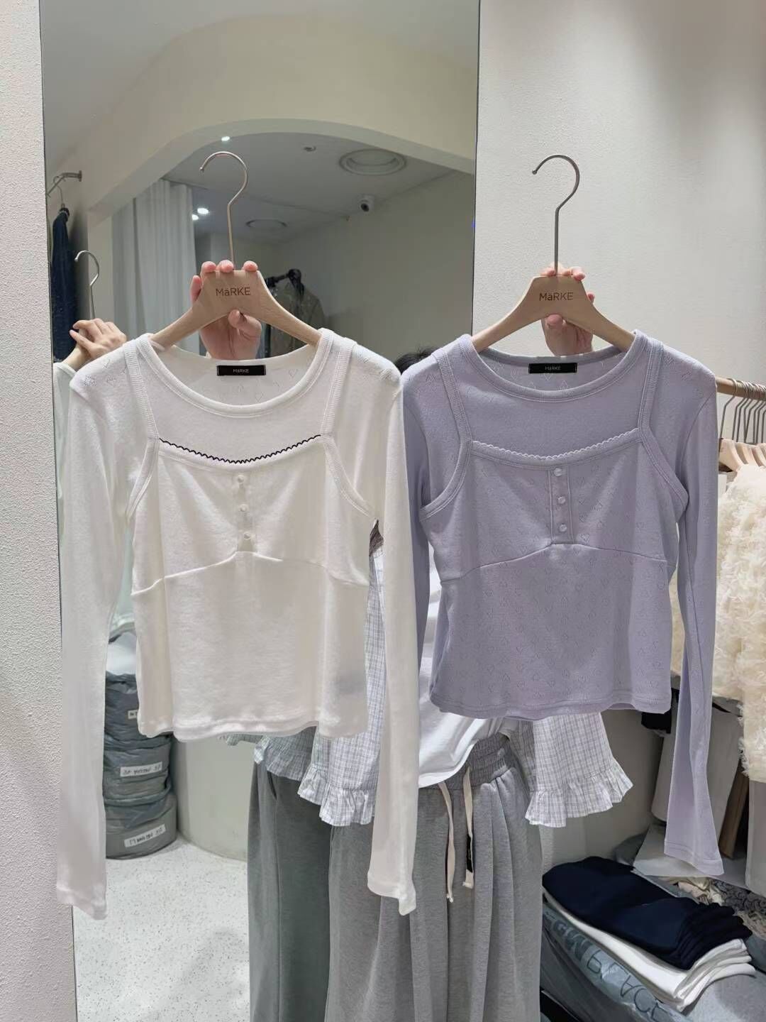 ME5234 個性甜酷假兩件上衣