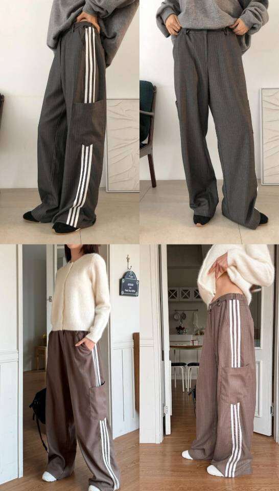 ME5242 美式條紋直筒長褲