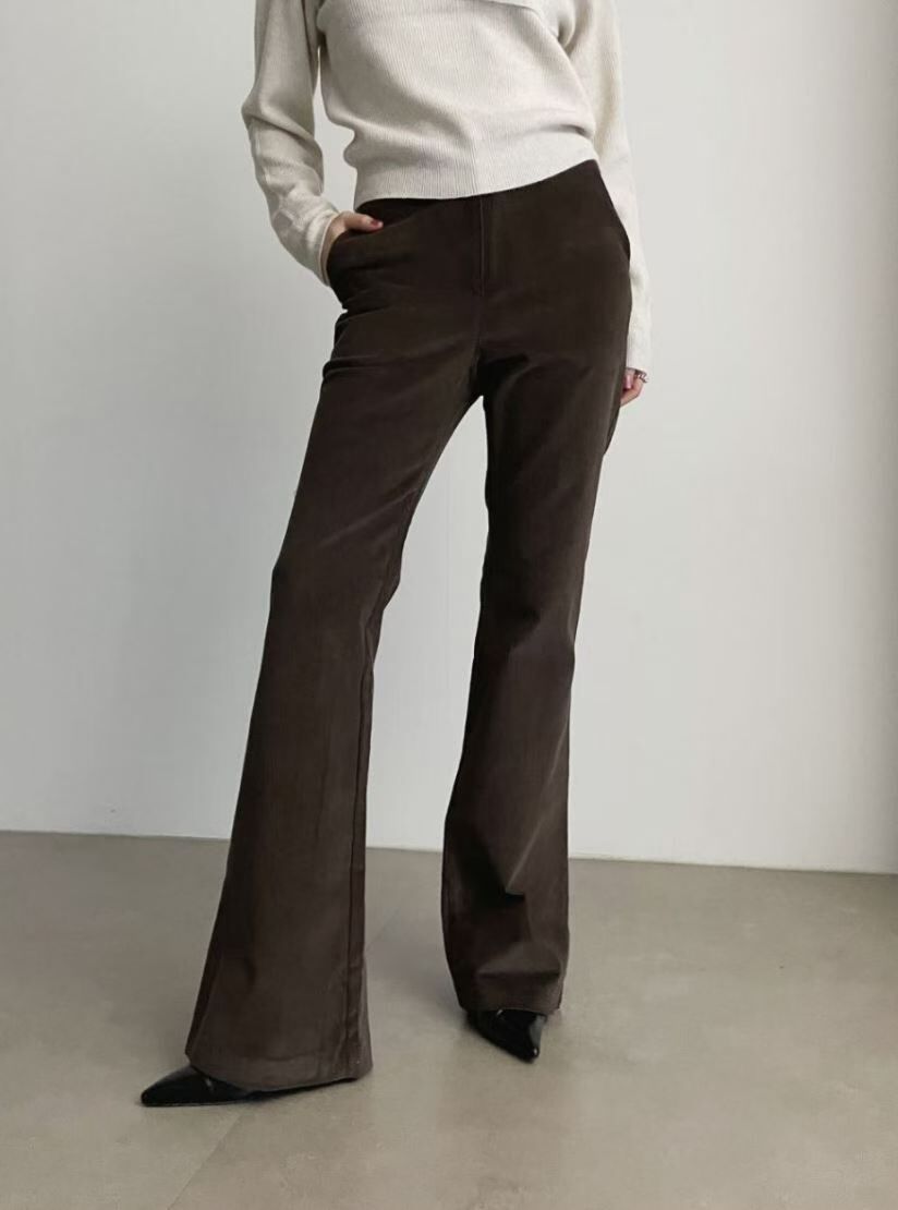 ME5247 長腿絨面喇叭褲 (S/M)