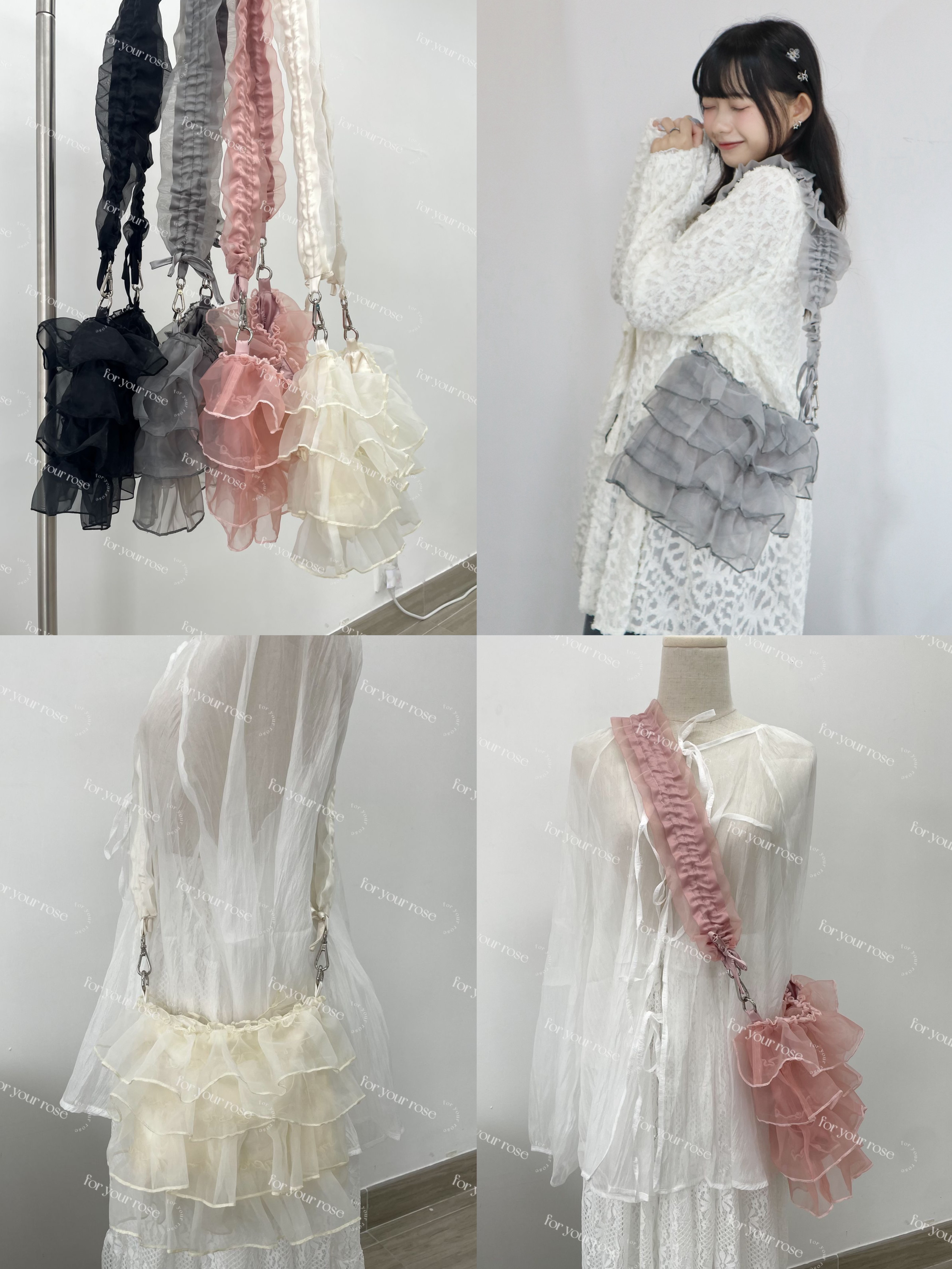 蛋糕ruffle 紗紗袋 S size 四色入