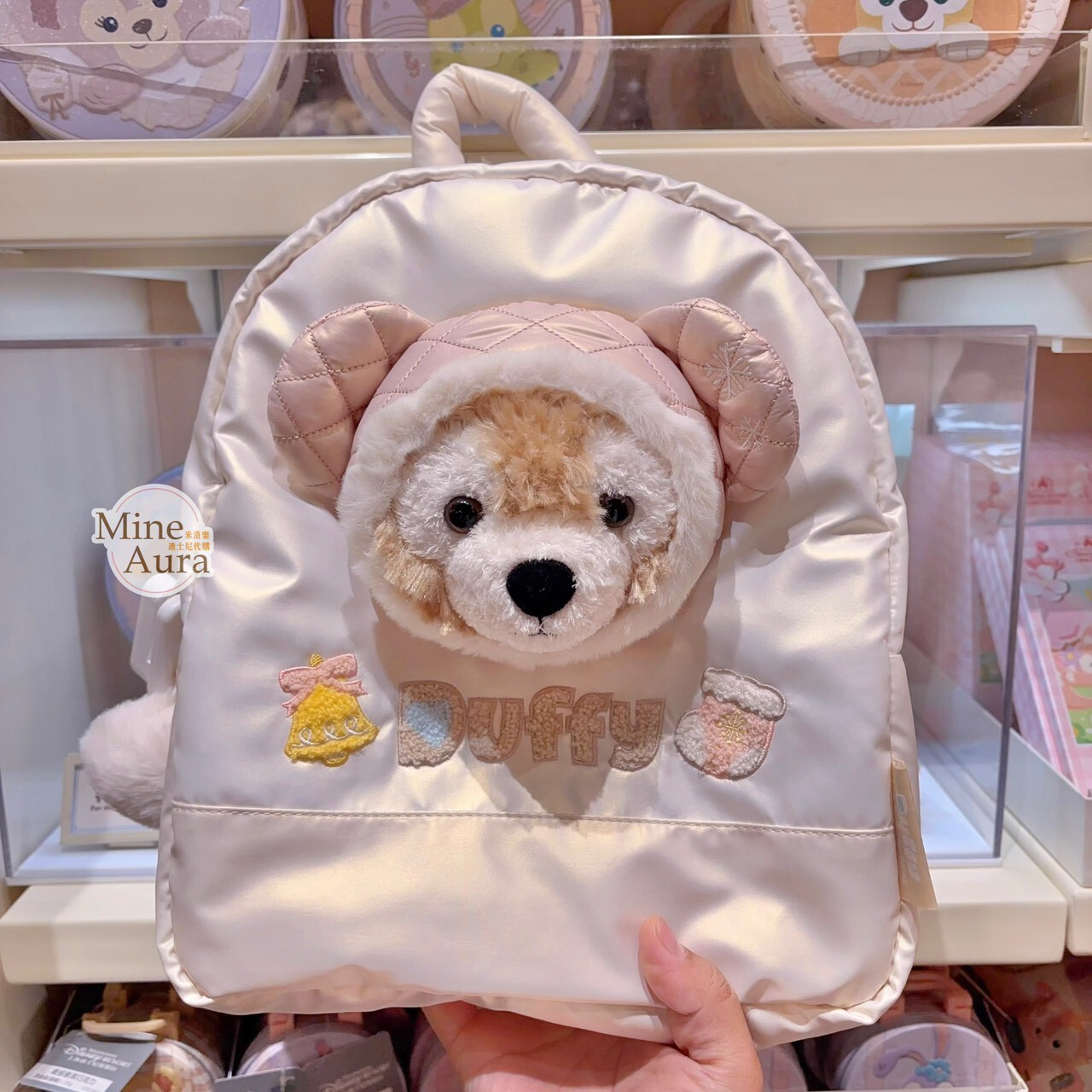 達菲 Duffy 與好友們 冰雪伙伴系列 達菲 Duffy 絨毛大頭造型 後背包 -上海迪士尼樂園