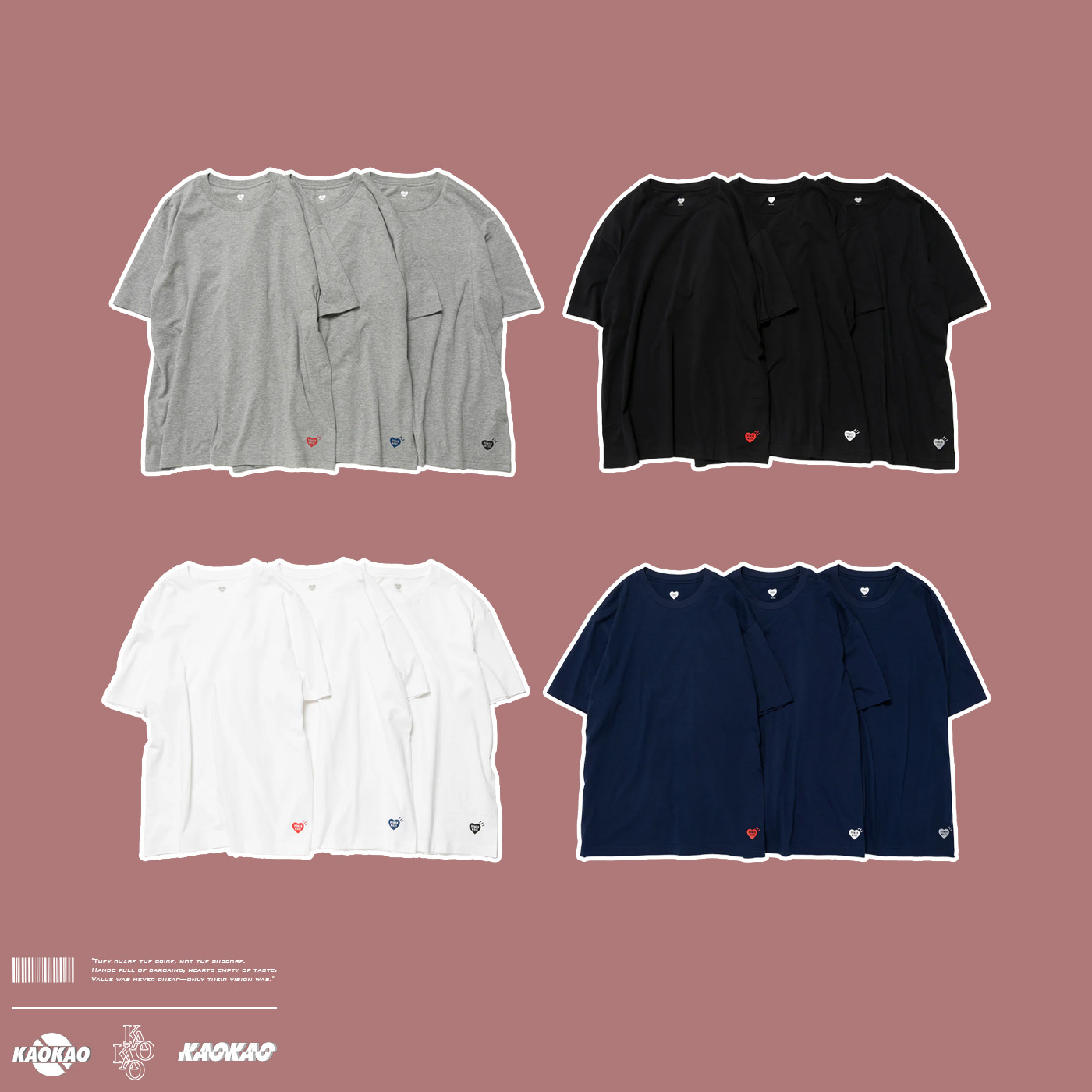 HUMANMADE 三件套 下擺愛心 素Tee【HM30CS037】