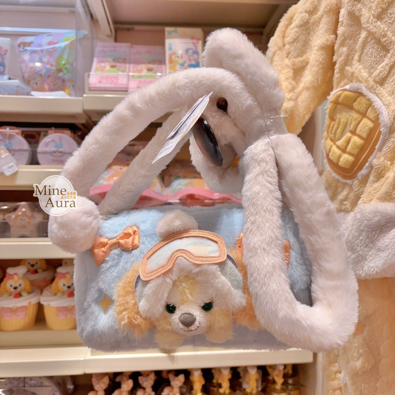 達菲 Duffy 與好友們 冰雪伙伴系列 可琦安 餅乾 CookieAnn 絨毛 大頭 造型 手提包 斜背包 -上海迪士尼樂園