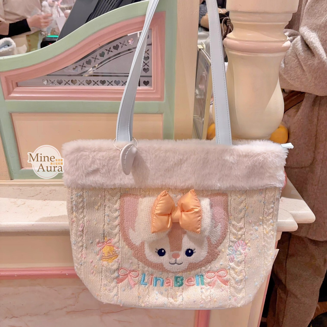 達菲 Duffy 與好友們 冰雪伙伴系列 玲娜貝兒 LinaBell 大頭圖案 手提包 托特包 -上海迪士尼樂園