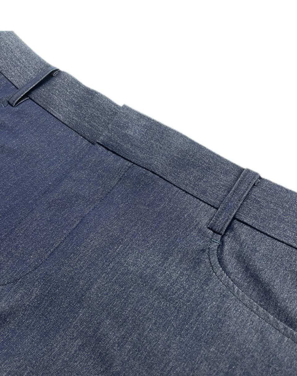 丹寧牛仔藍色西褲褲頭