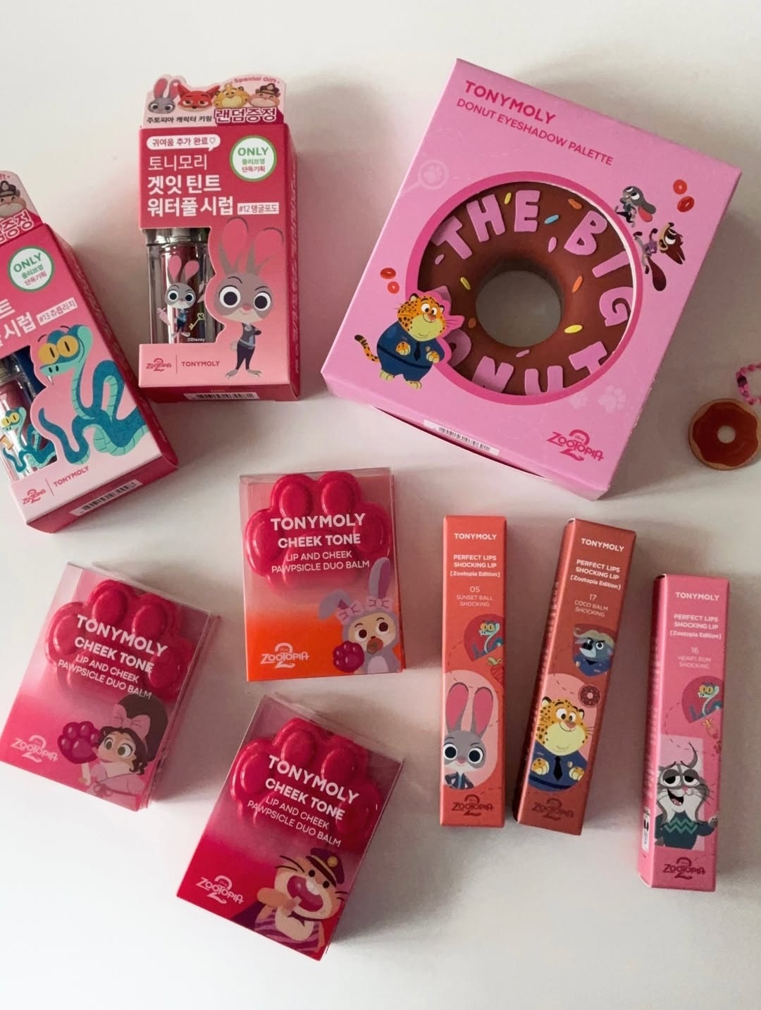 【預購】韓國 TONY MOLY x Zootopia 動物方城市 限量 聯名款 彩妝超值組 爪爪冰棒 兩用膏 唇釉 眼影 送吊飾