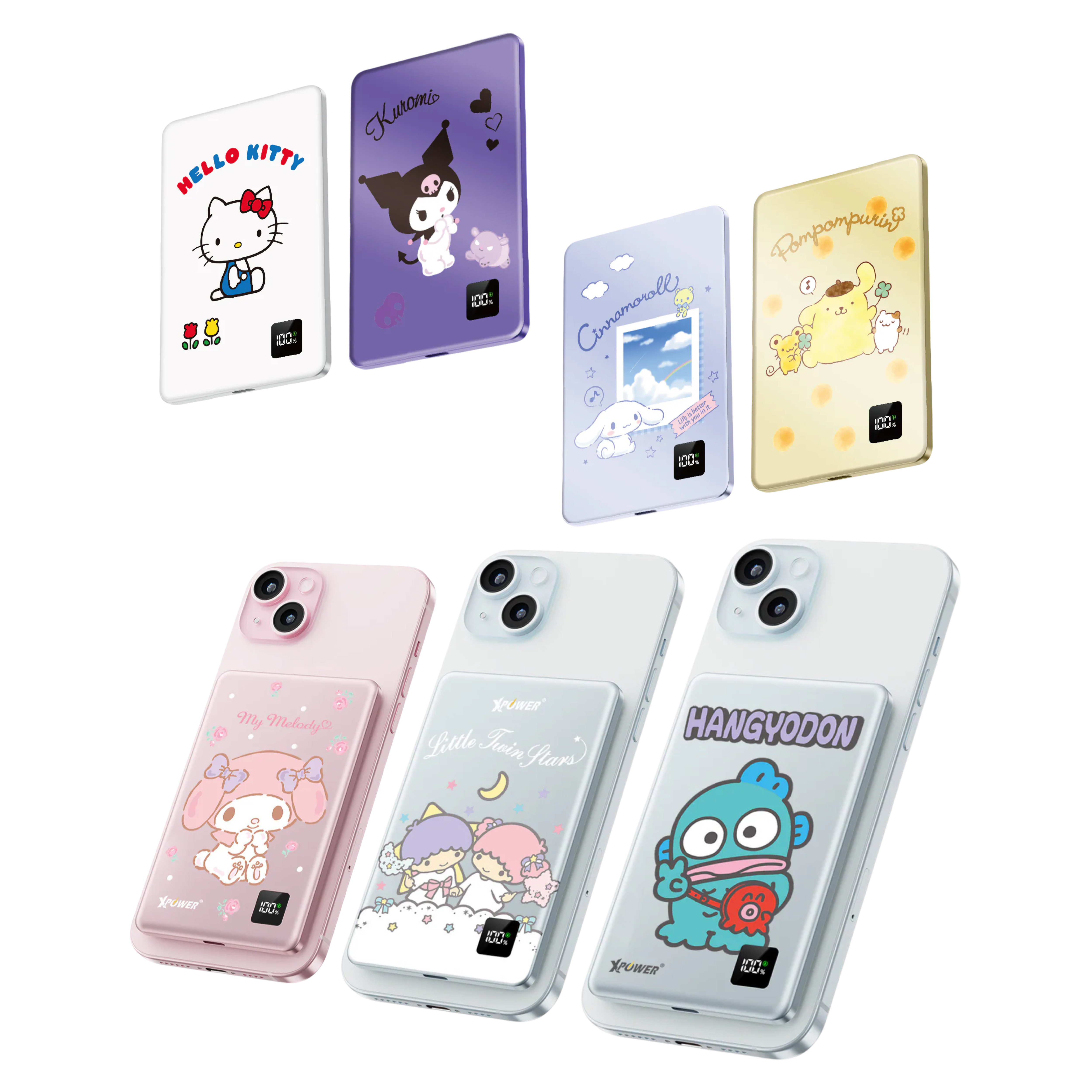 XPower x Sanrio Characters 3合1磁吸+PD3.0 5000mAh鋁合金移動電源 (M5K) (3C認證版)
