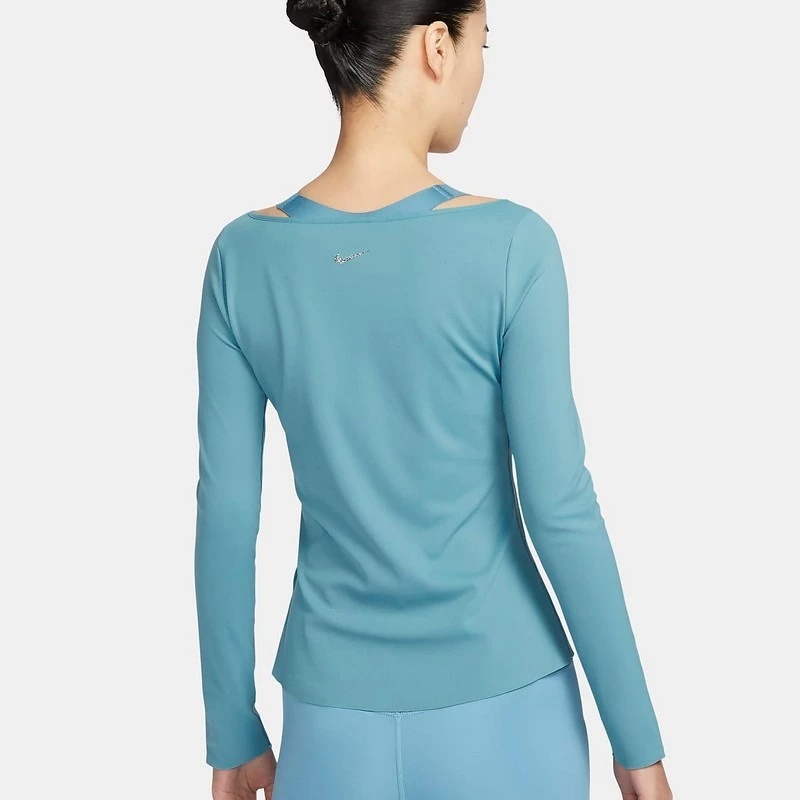 NIKE YOGA DRY 女款 淺藍綠 瑜珈 緊身 運動長袖 長T DQ6035-440
