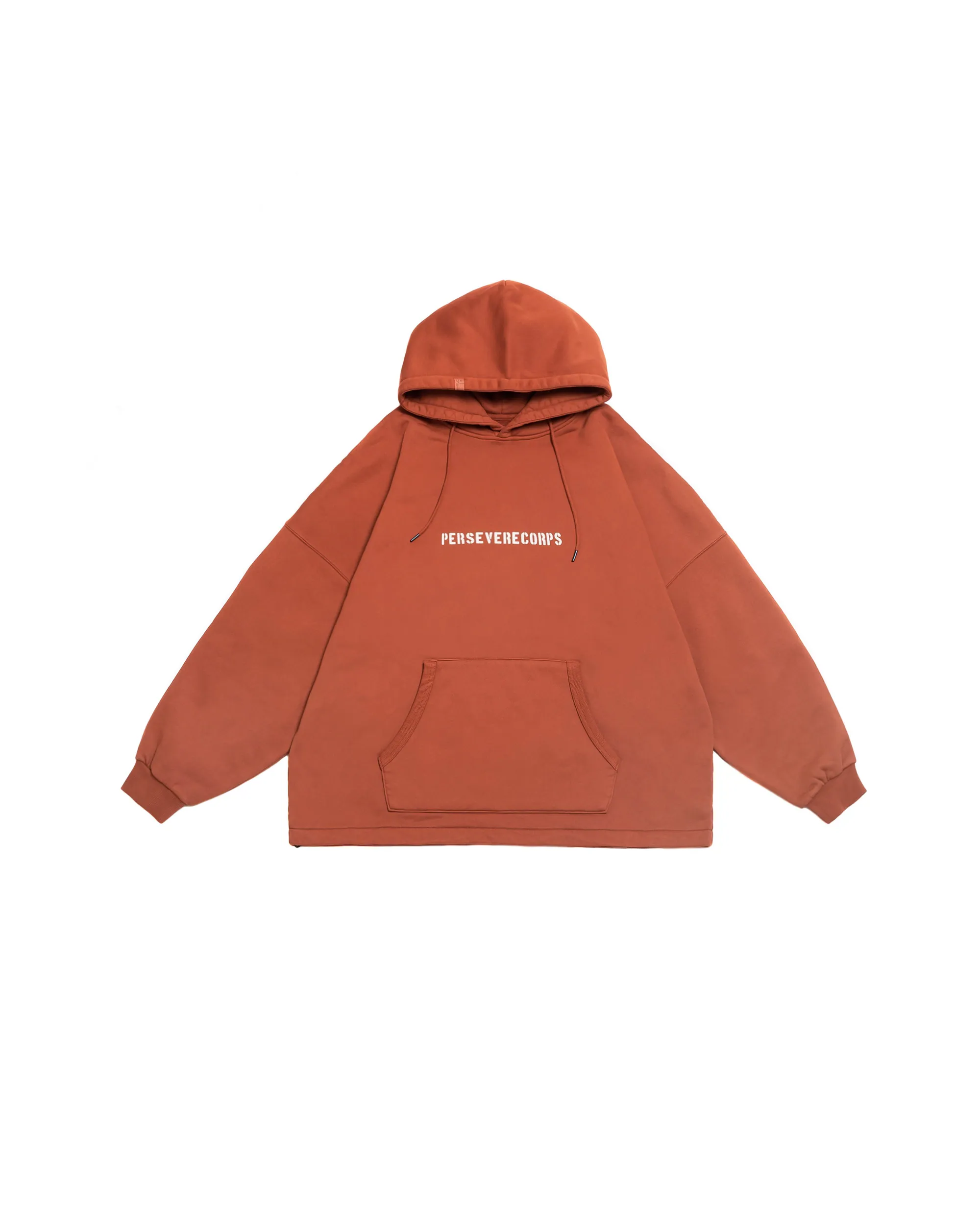 PERSEVERE CLASSIC BRUSHED WASHED HOODIE - WASHED ORANGE