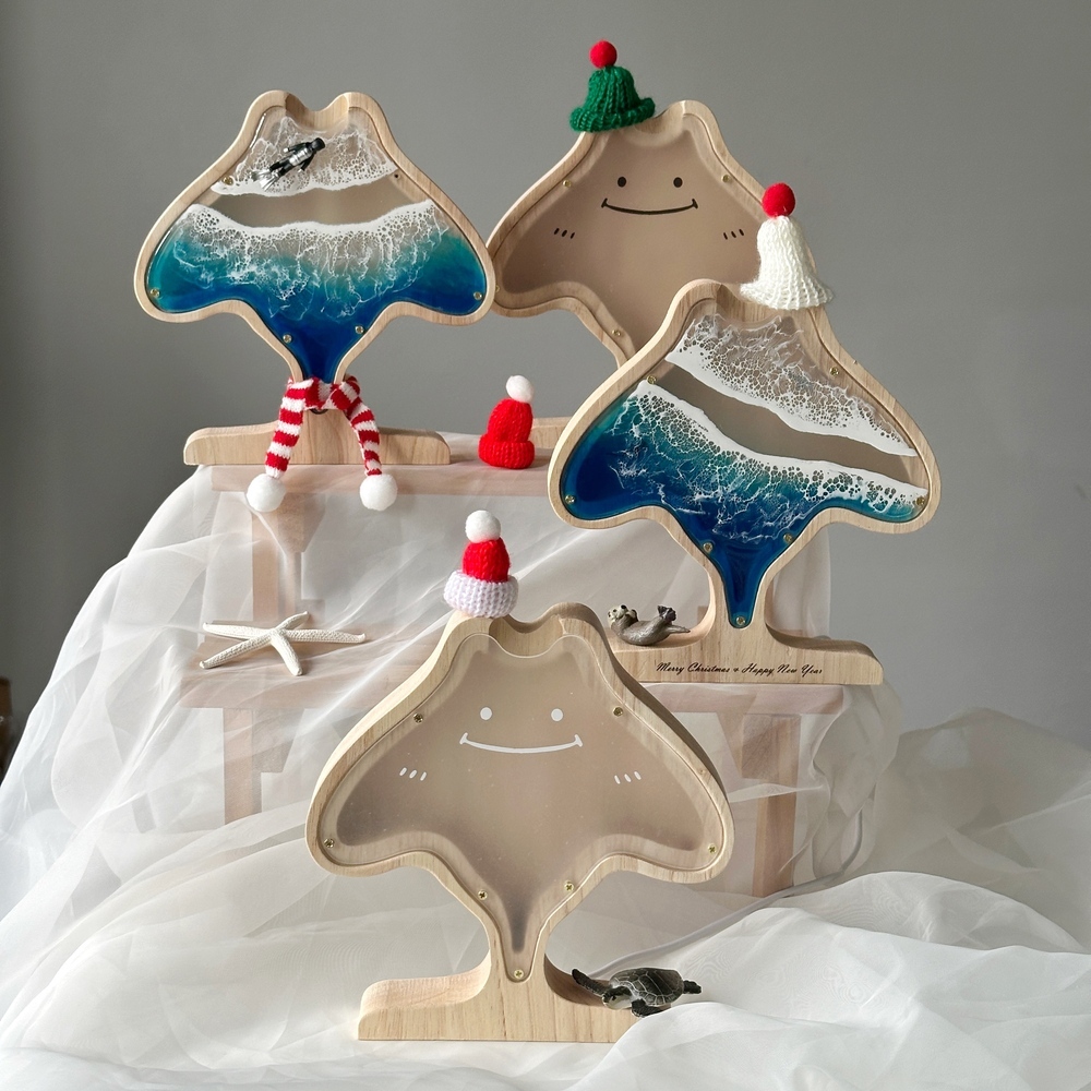 聖誕禮物發光魟寶夜燈海浪夜燈存錢筒擺飾