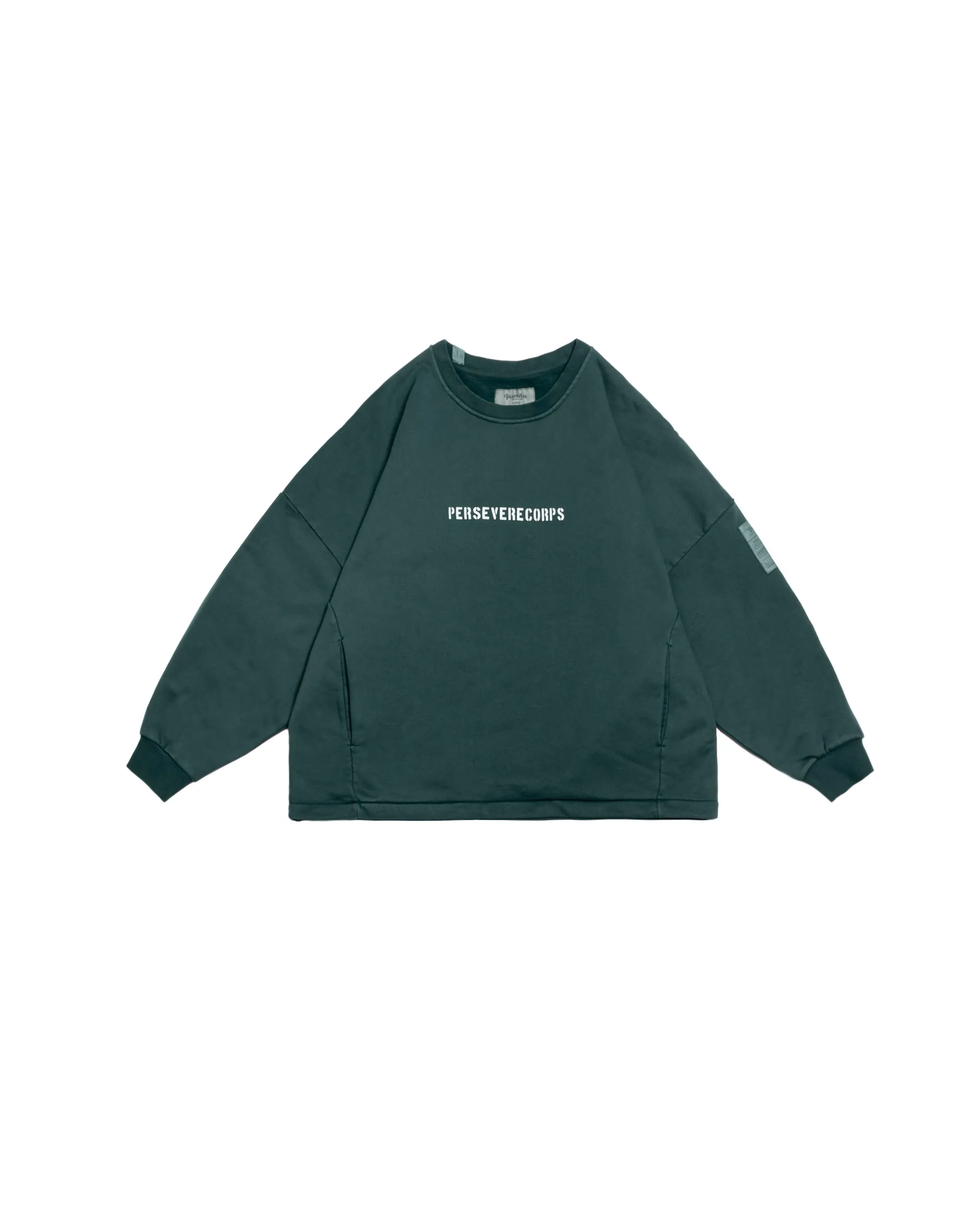 PERSEVERE CLASSIC BRUSHED WASHED SWEATSHIRT - WASHED DEEP DUCK GREEN