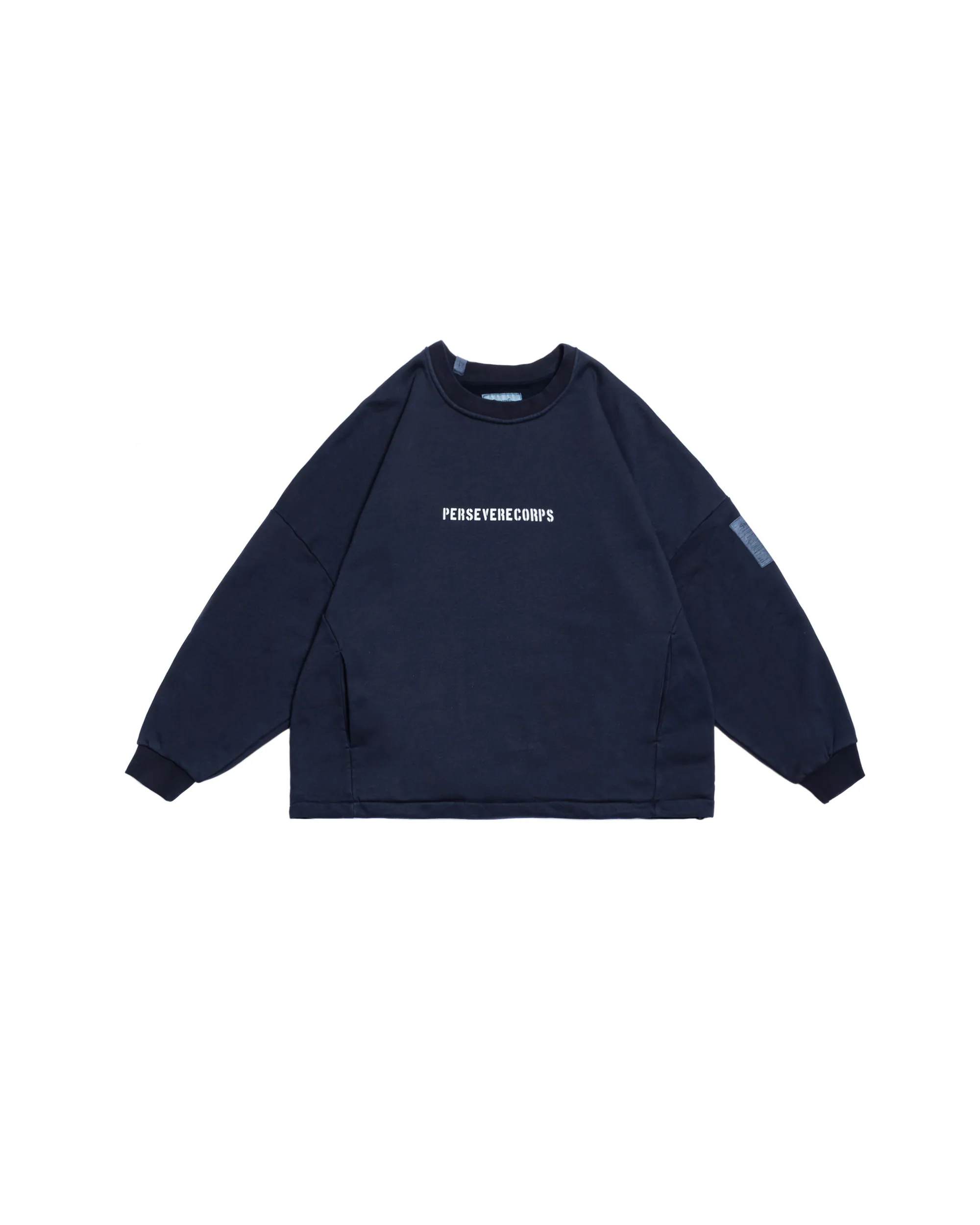 PERSEVERE CLASSIC BRUSHED WASHED SWEATSHIRT - WASHED DARK NAVY