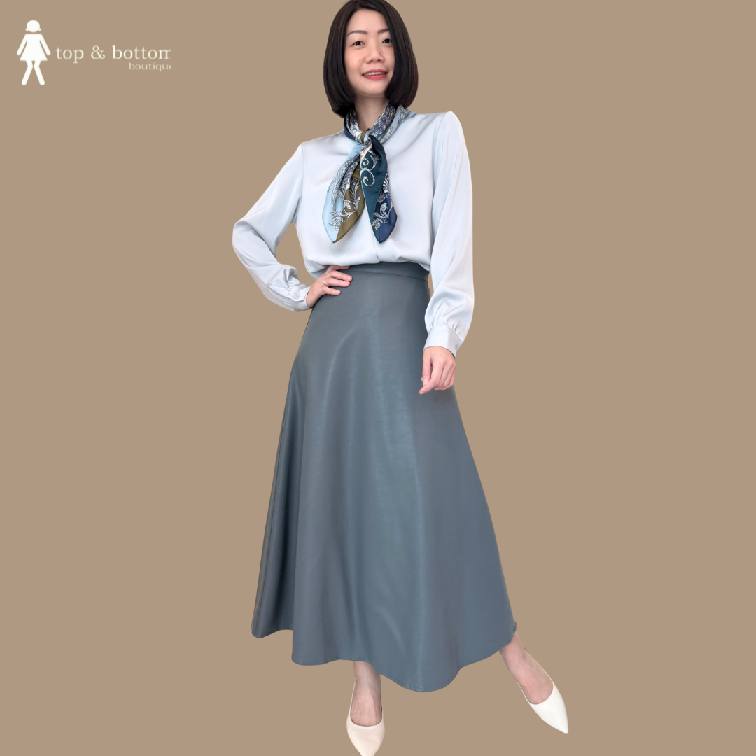 HIGH WAISTED PU LEATHER ALINE SKIRT