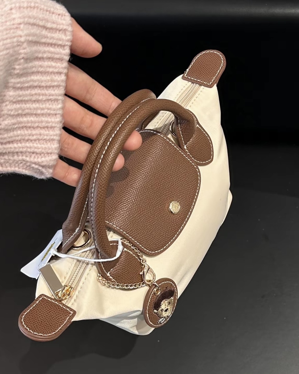 <超可愛>Teenie Weenie 托特 小包 尼龍 拼接 小熊 水餃包 5色