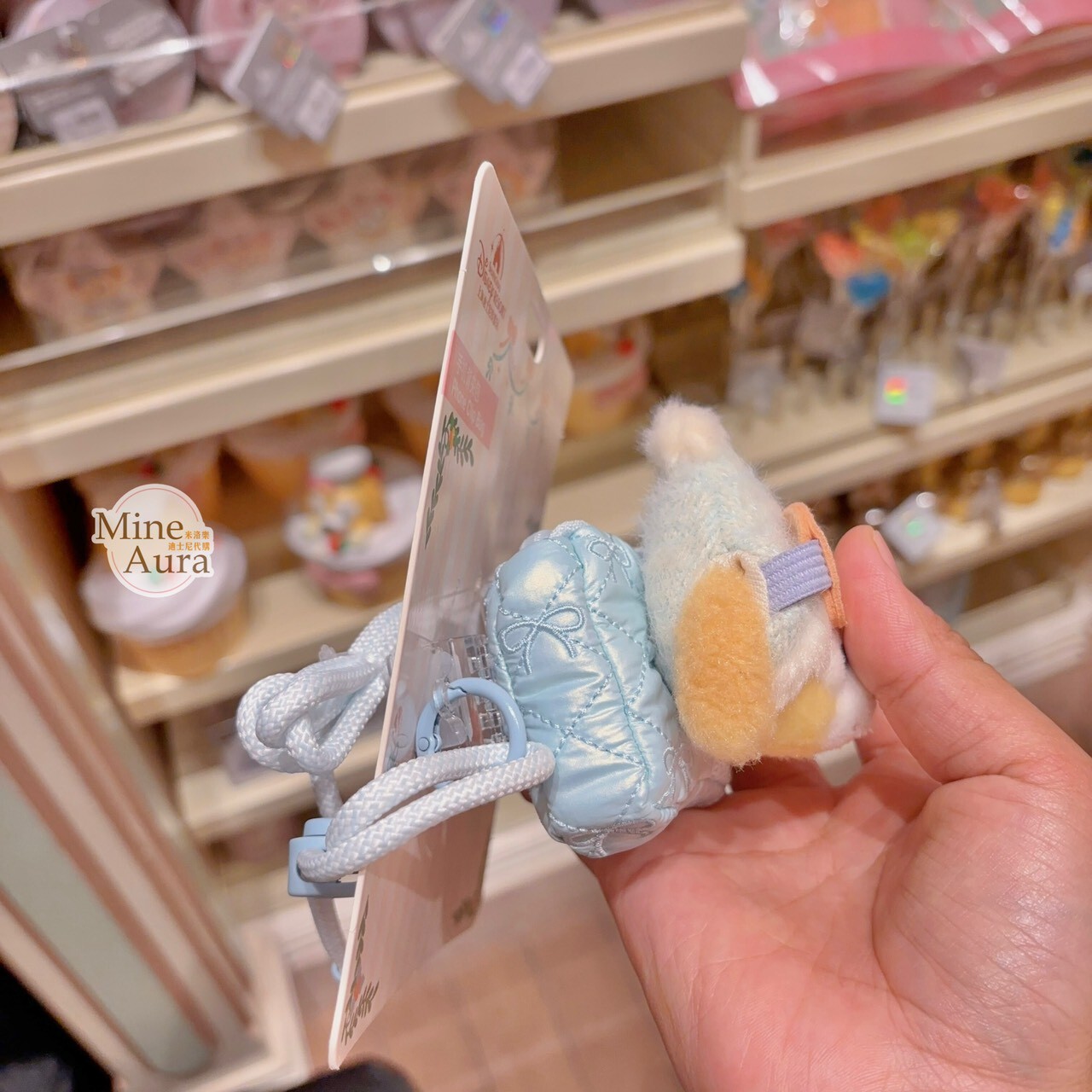 達菲 Duffy 與好友們 冰雪伙伴系列 可琦安 餅乾 CookieAnn 絨毛大頭造型 手機背夾 -上海迪士尼樂園