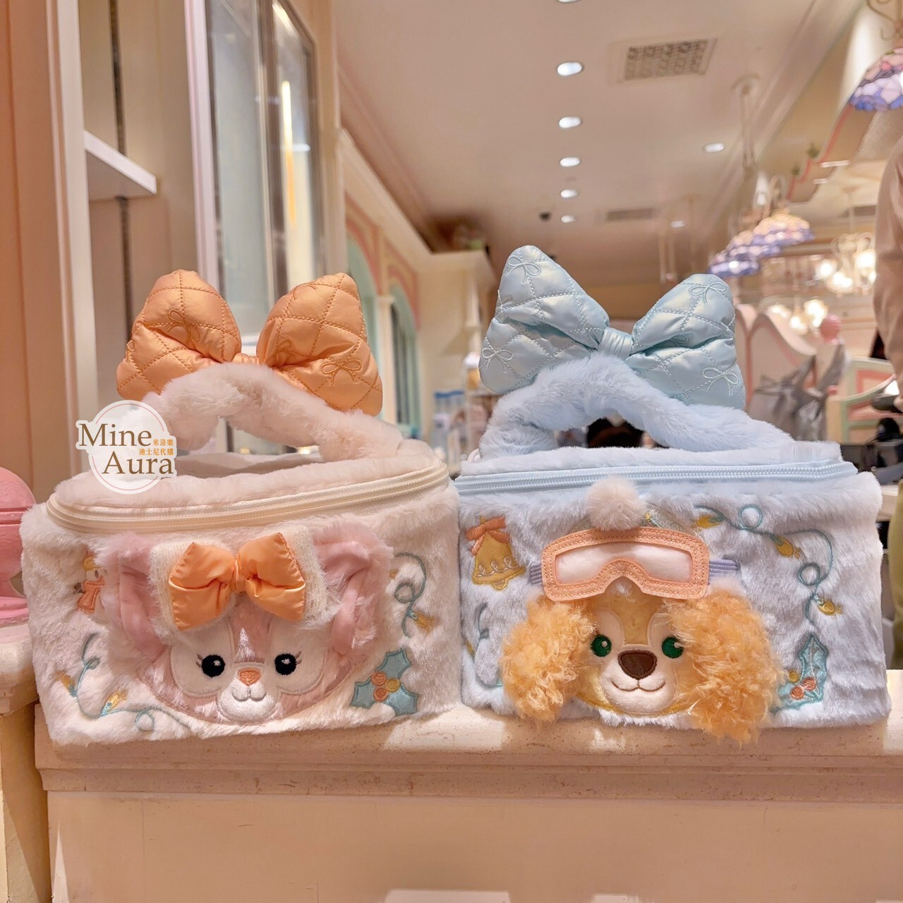 達菲 Duffy 與好友們 冰雪伙伴系列 玲娜貝兒 LinaBell 絨毛造型 手提收納包 化妝包 -上海迪士尼樂園