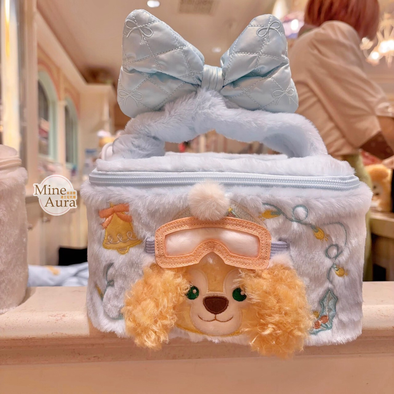 達菲 Duffy 與好友們 冰雪伙伴系列 可琦安 餅乾 CookieAnn 絨毛造型 手提收納包 化妝包 -上海迪士尼樂園