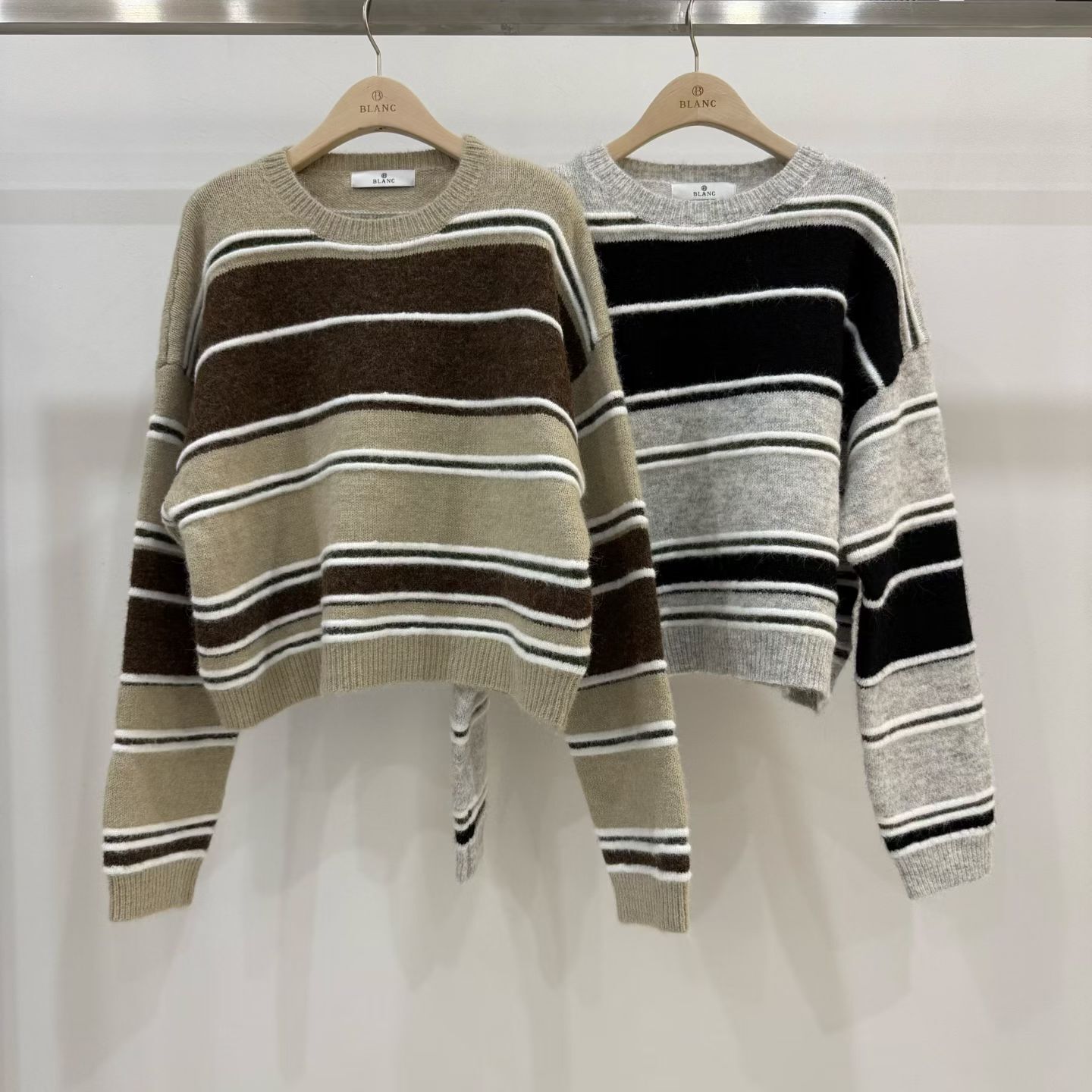 MB5212 拚色條紋毛衣