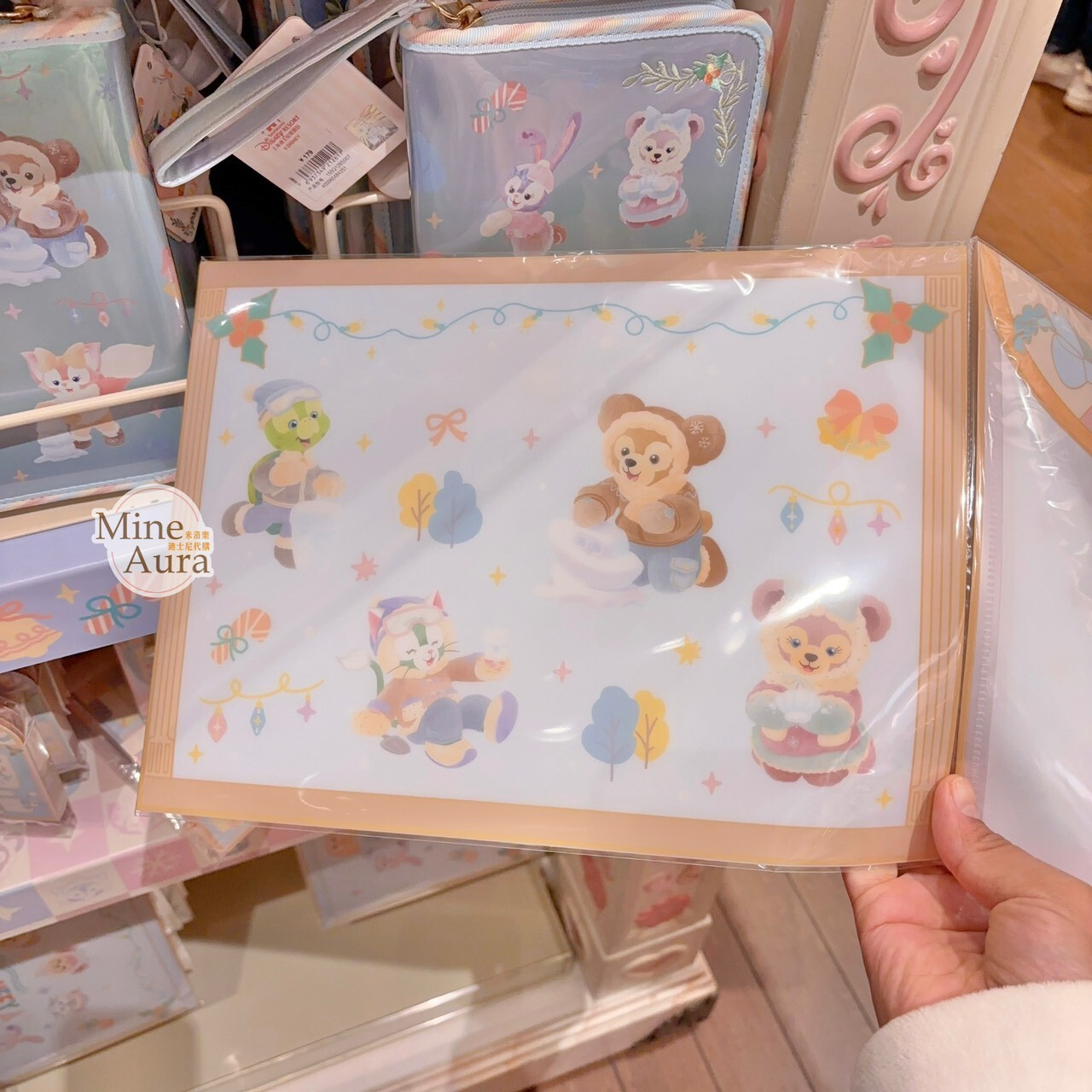 達菲 Duffy 與好友們 冰雪伙伴系列 圖案 資料夾 文件夾 3入組 -上海迪士尼樂園