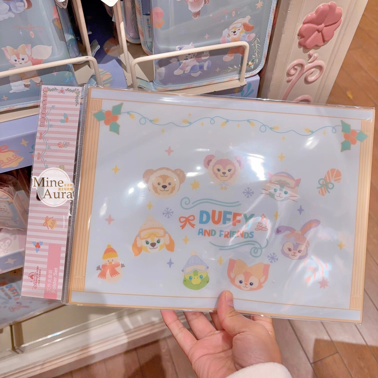 達菲 Duffy 與好友們 冰雪伙伴系列 圖案 資料夾 文件夾 3入組 -上海迪士尼樂園