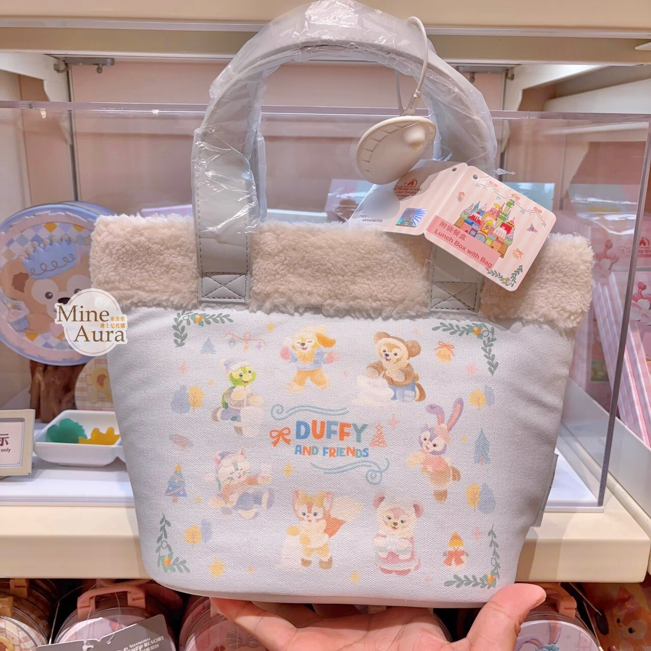 達菲 Duffy 與好友們 冰雪伙伴系列 手提 餐袋 + 玻璃 餐盒 便當盒 -上海迪士尼樂園