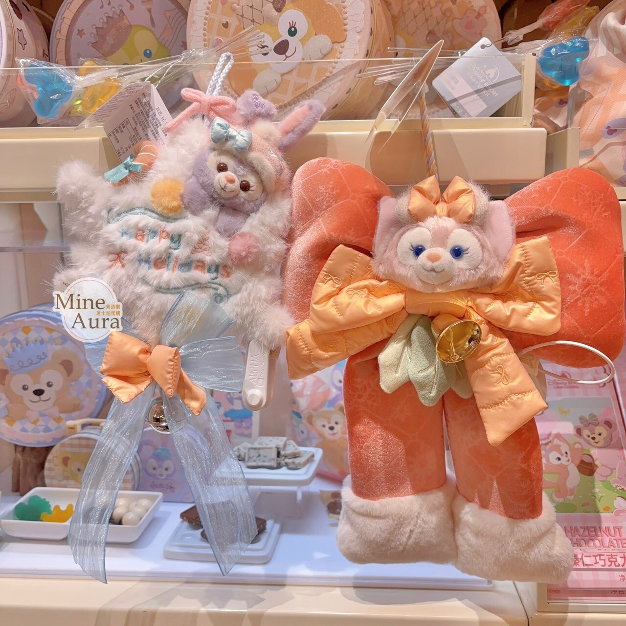 達菲 Duffy 與好友們 冰雪伙伴系列 玲娜貝兒 LinaBell 絨毛 蝴蝶結 造型 掛飾 擺飾品 -上海迪士尼樂園