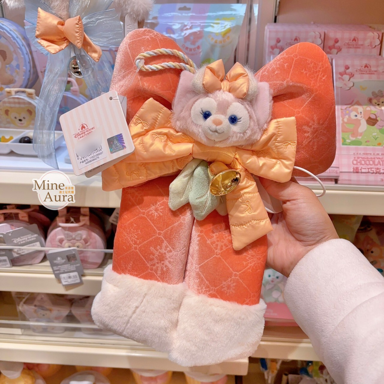 達菲 Duffy 與好友們 冰雪伙伴系列 玲娜貝兒 LinaBell 絨毛 蝴蝶結 造型 掛飾 擺飾品 -上海迪士尼樂園