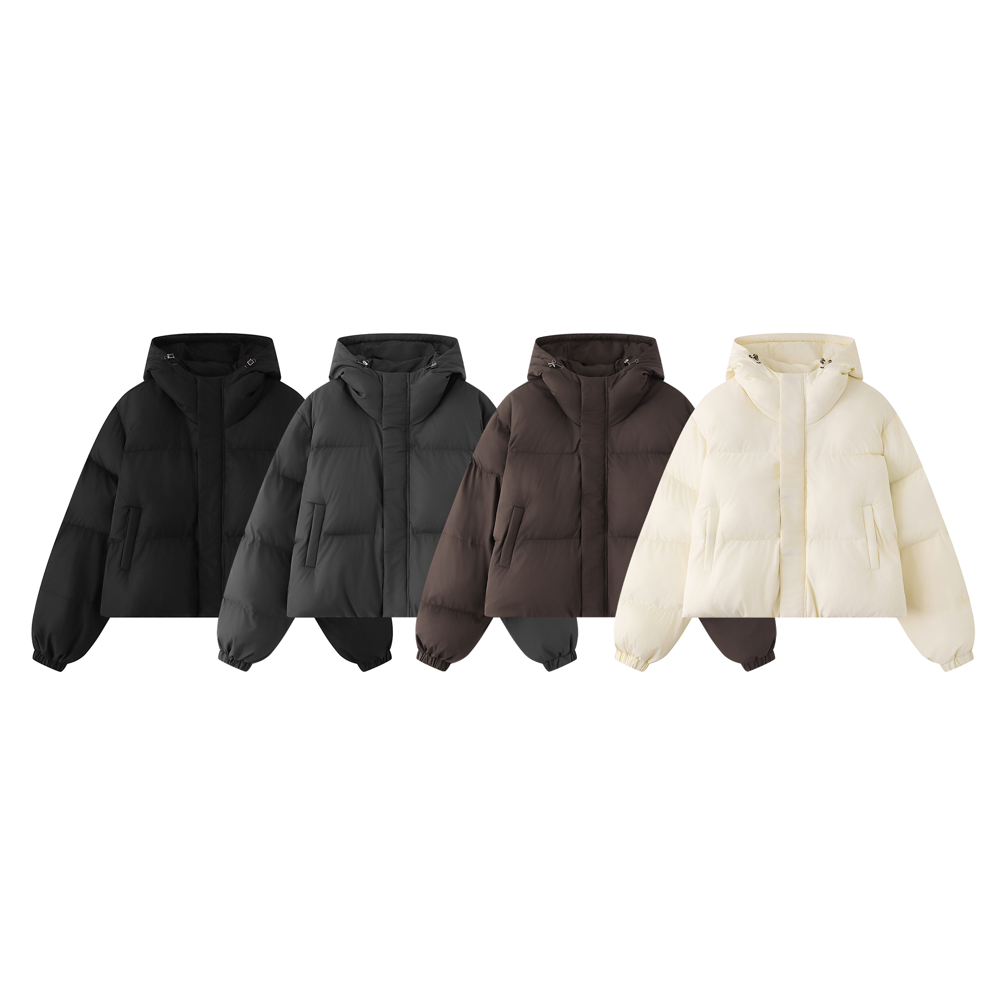 《K》泡泡短寬連帽羽絨外套