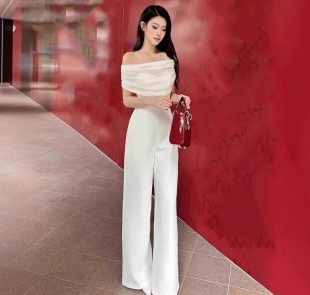 高級感 幹練2穿直筒連身長褲