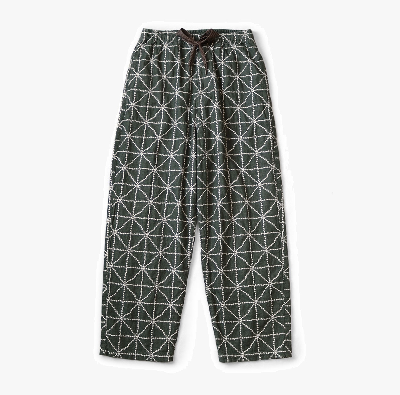 KAPITAL 8OZ COLORED EASY PANTS WITH FOLK-DOJO EMBROIDERY - PRE ORDER ITEM (預訂中)