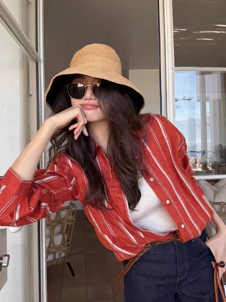 東大門高貨 條紋寬鬆襯衫