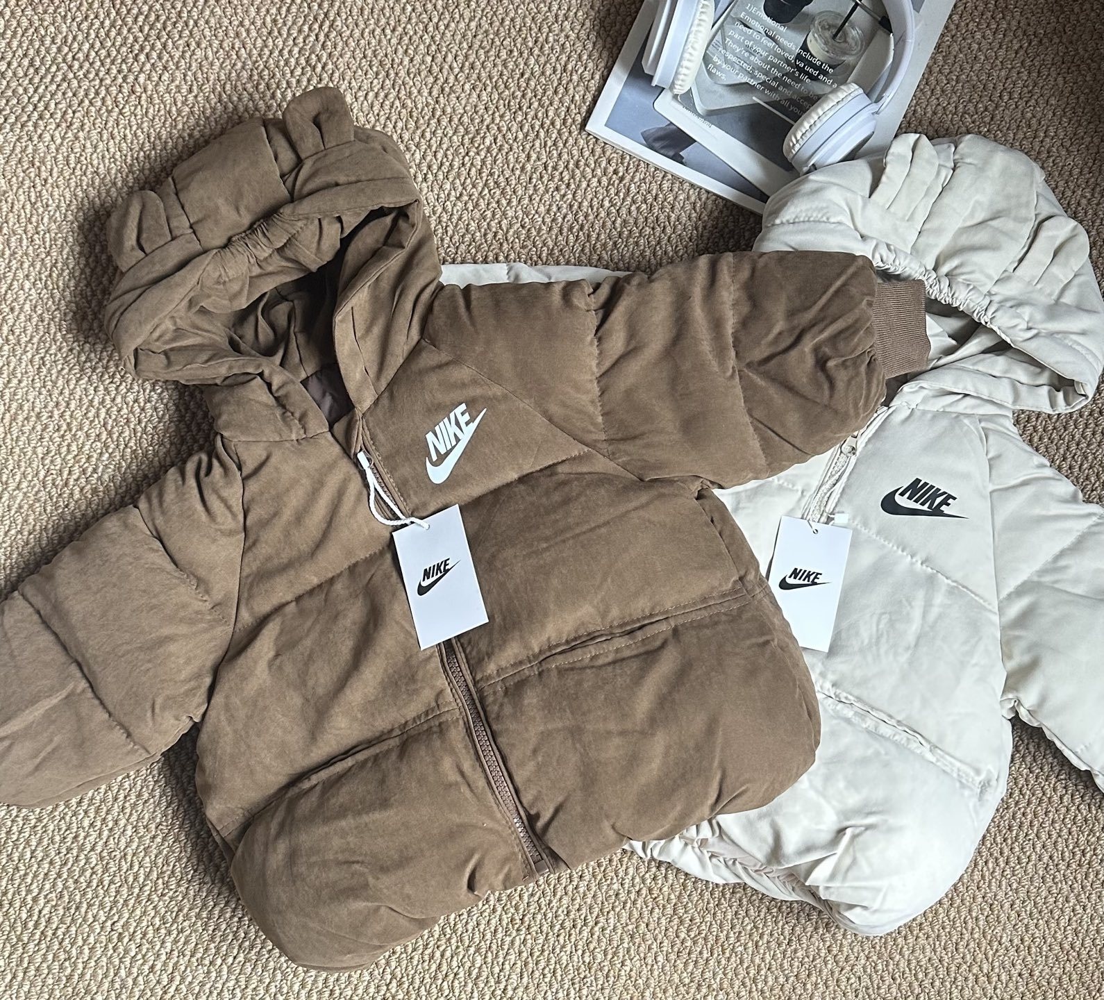 ✔𝐍𝐢𝐤𝐞 小熊耳加厚防風棉褸