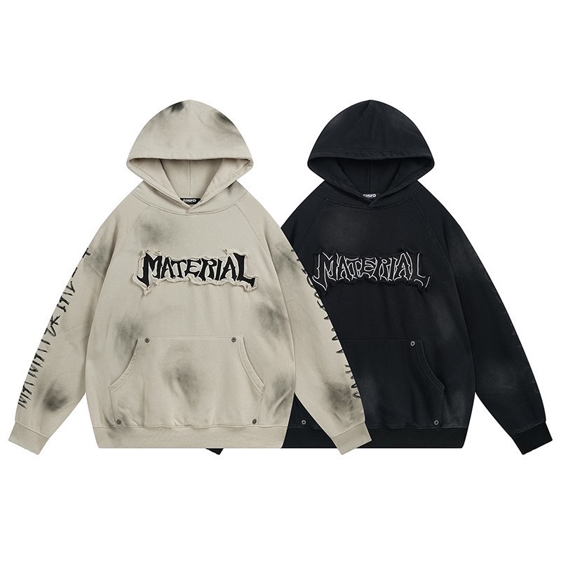 (GOAL) 帽T 刺繡 貼布 拼接 做舊帽TEE SMK140