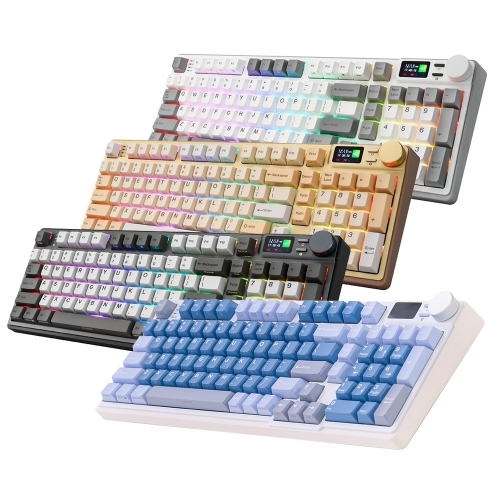 Irocks K85r-Gateron 無線機械式鍵盤(冰晶白)插拔軸/莓紅軸