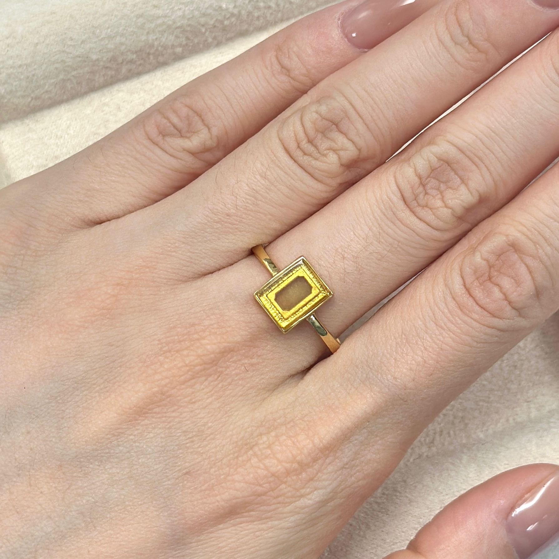 C23 墨西哥藍珀麻雀開口戒指（白板） HKD$298