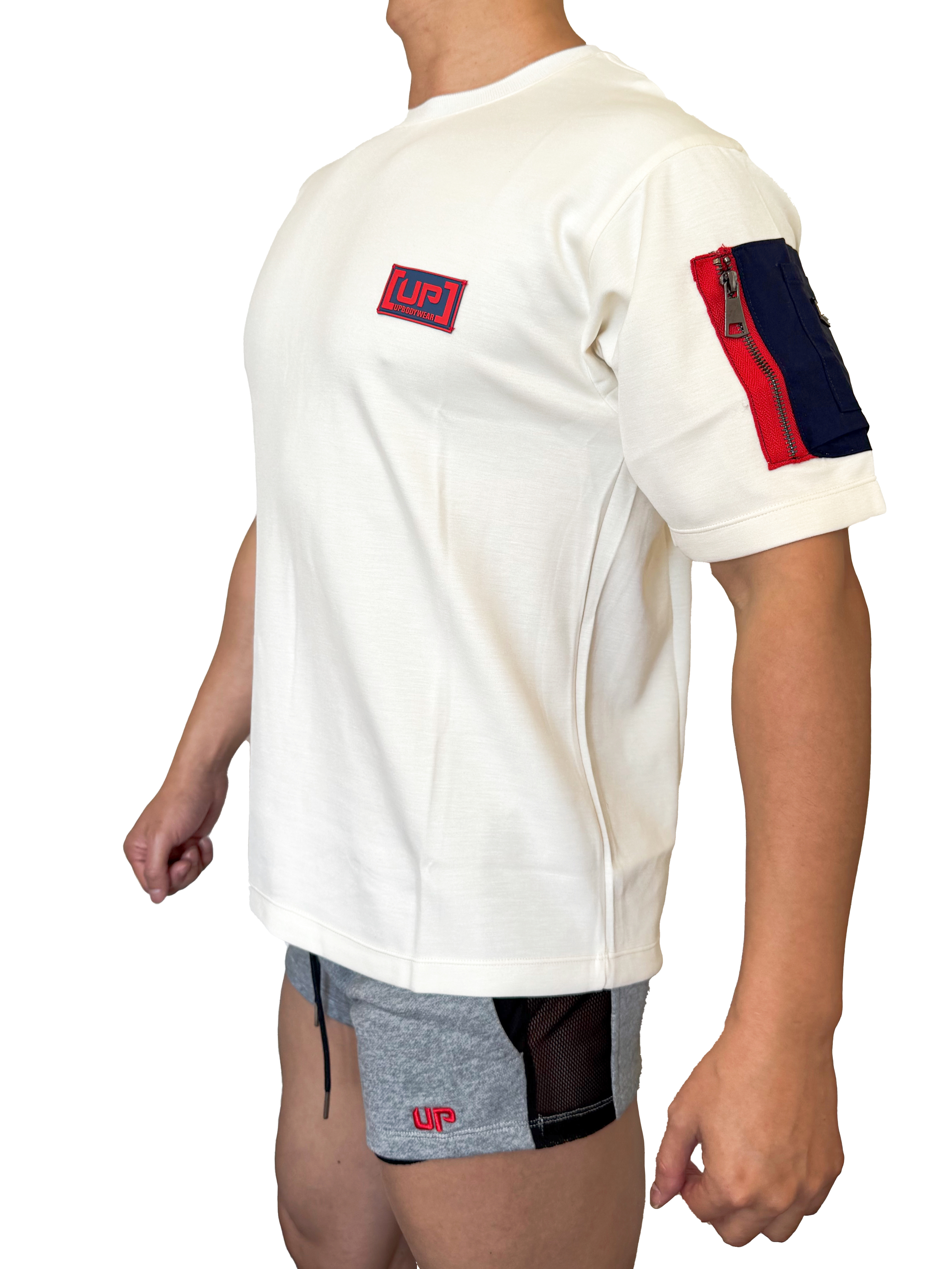 2026 全新系列  - Sleeve Pocket 寬版落肩大Tee 米白