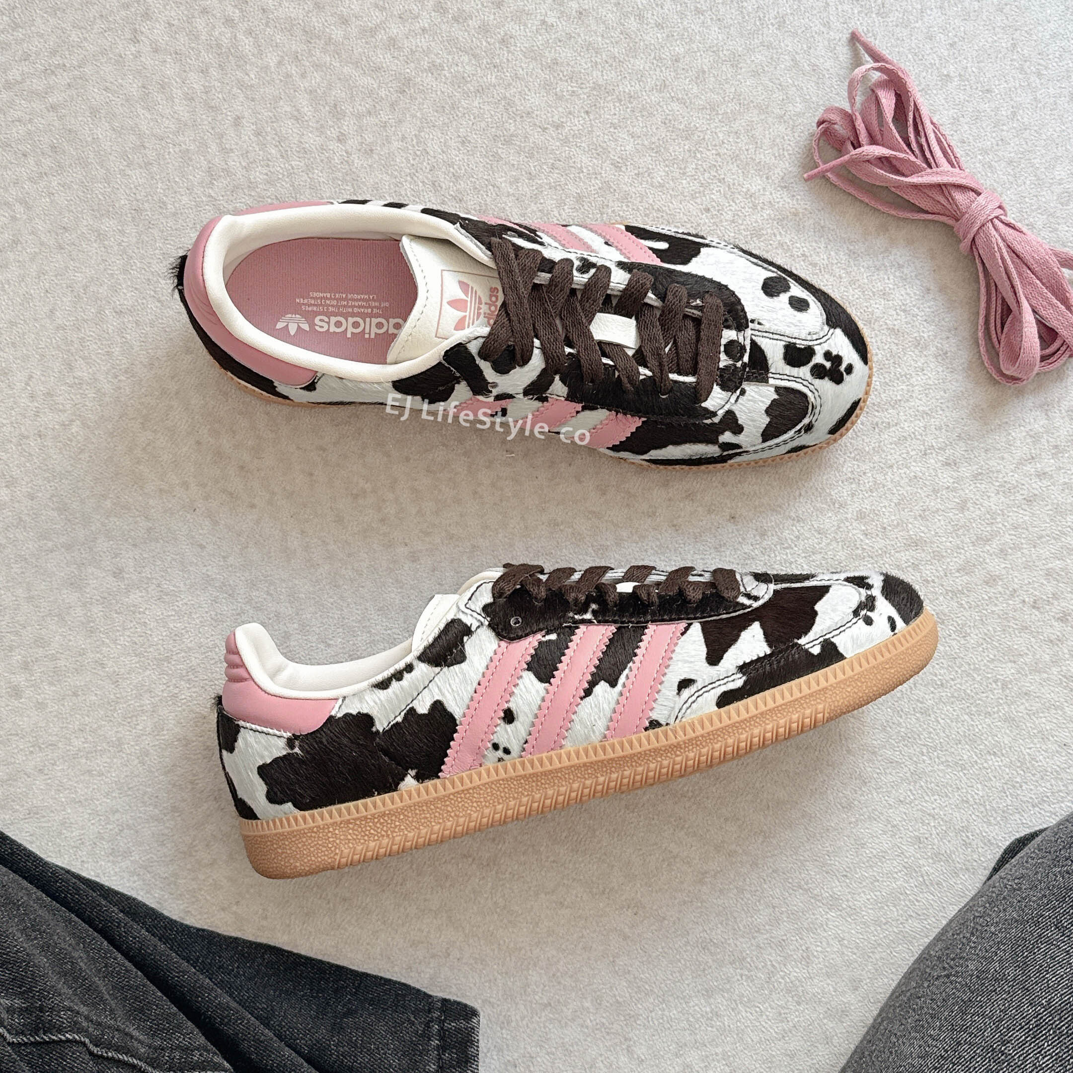 ADIDAS SAMBA OG 蜜桃粉 棕色 米白 焦糖底 乳牛紋 動物紋 女鞋 KK2239 / 調貨